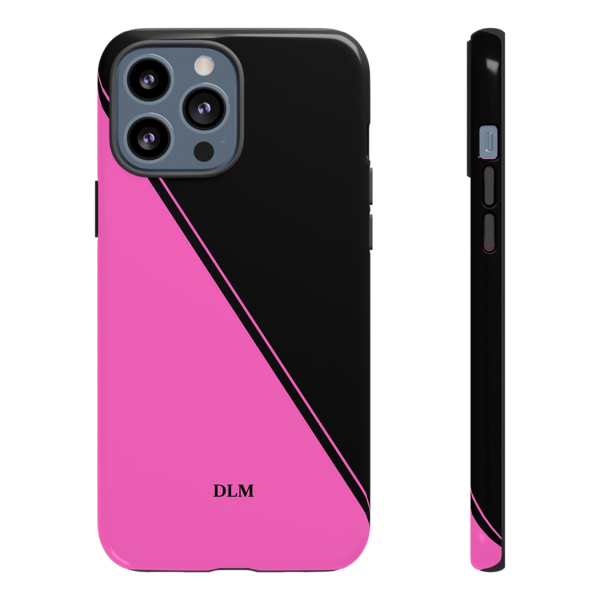 Pink/Black Two Tone Custom Initials Case