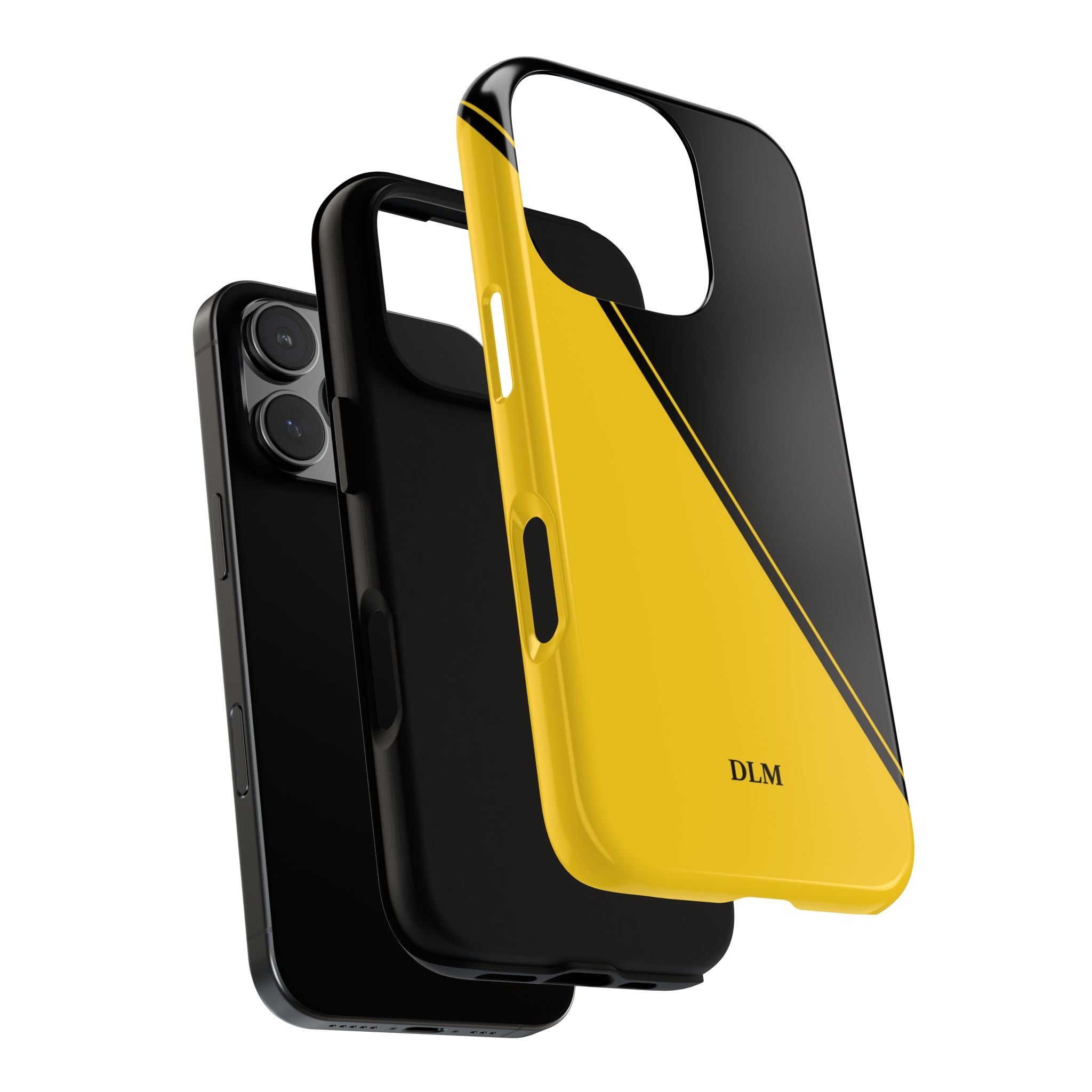 Yellow/Black Two Tone Custom Initials Case