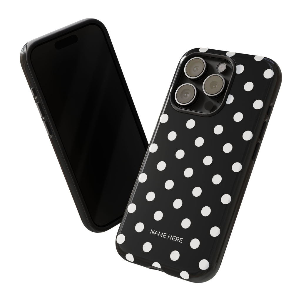 Black & White PolkaDot Customisable Case