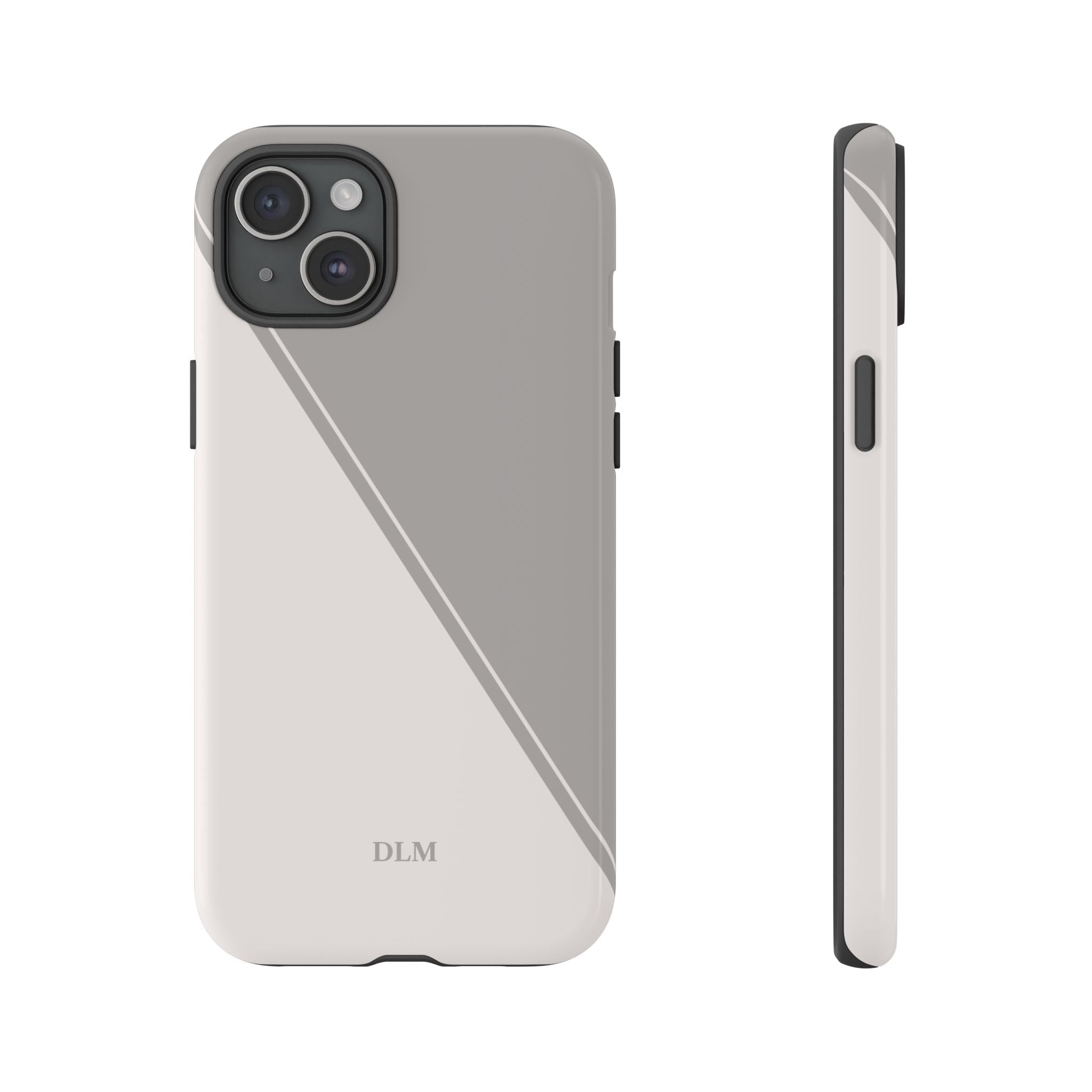 Grey Two Tone Case Custom Initials Case