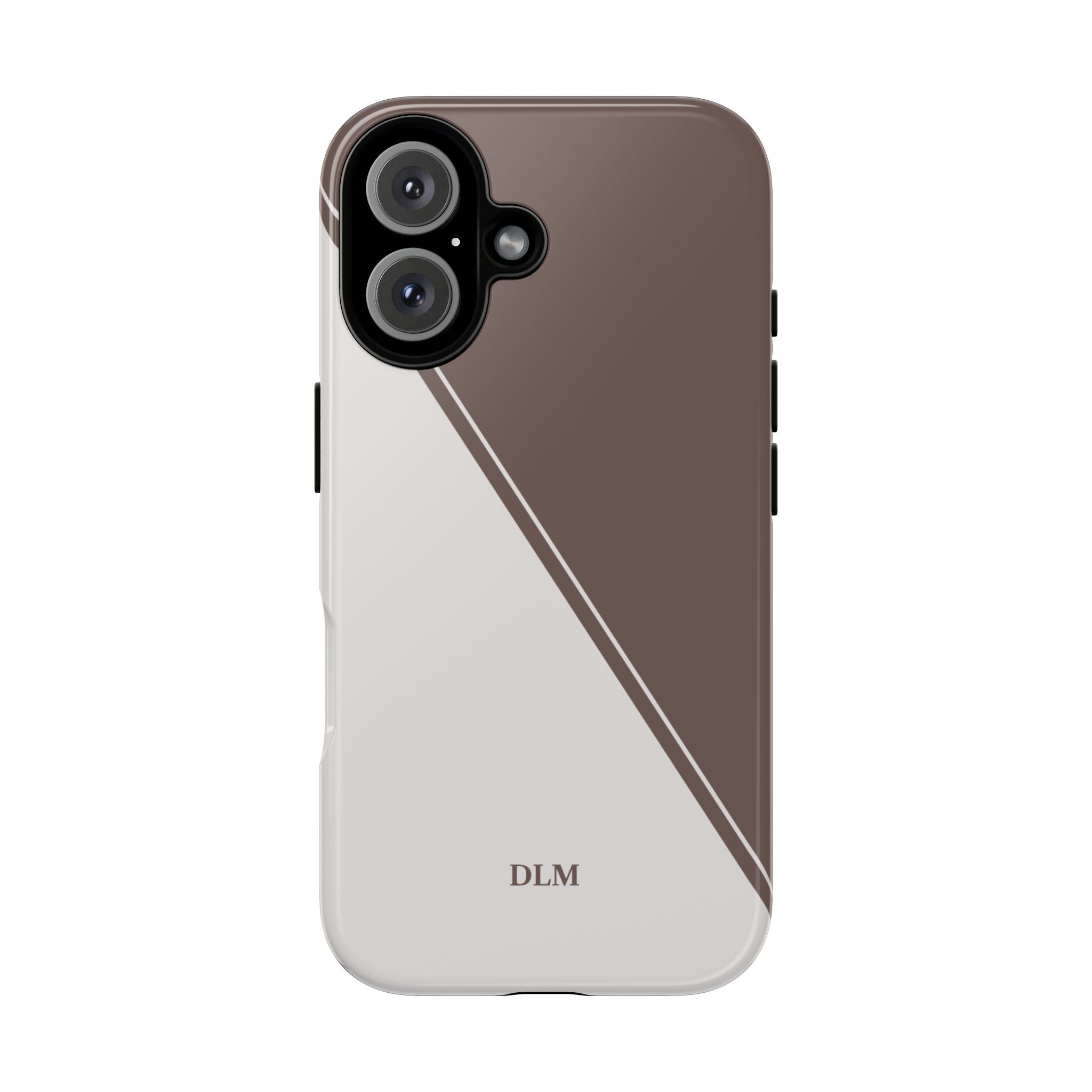 Brown/Cream Two Tone Custom Initials Case