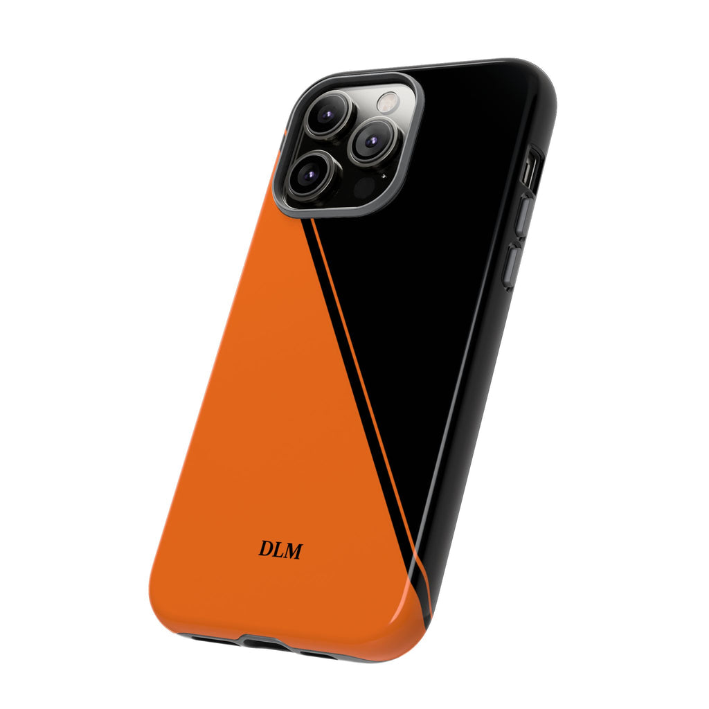 Orange/Black Two Tone Custom Initials Case