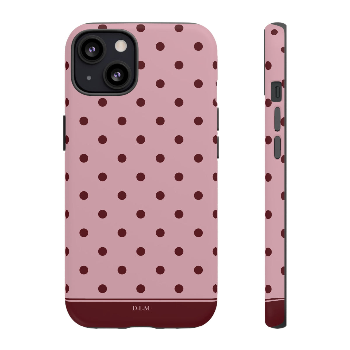 Berry Blush Personalised Polka Dot Case