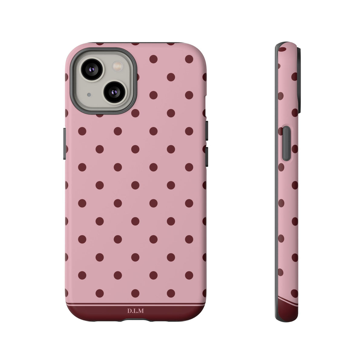Berry Blush Personalised Polka Dot Case