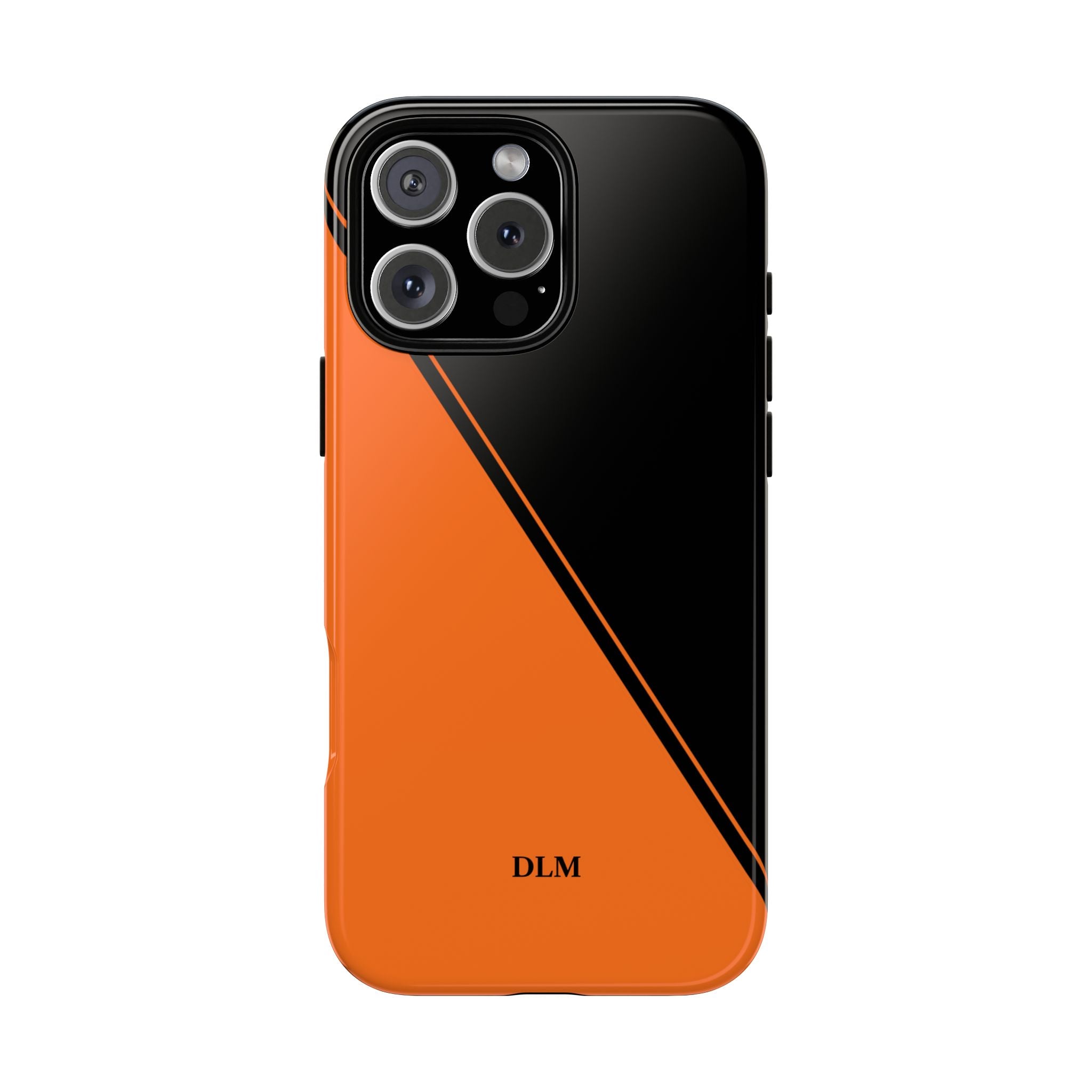 Orange/Black Two Tone Custom Initials Case