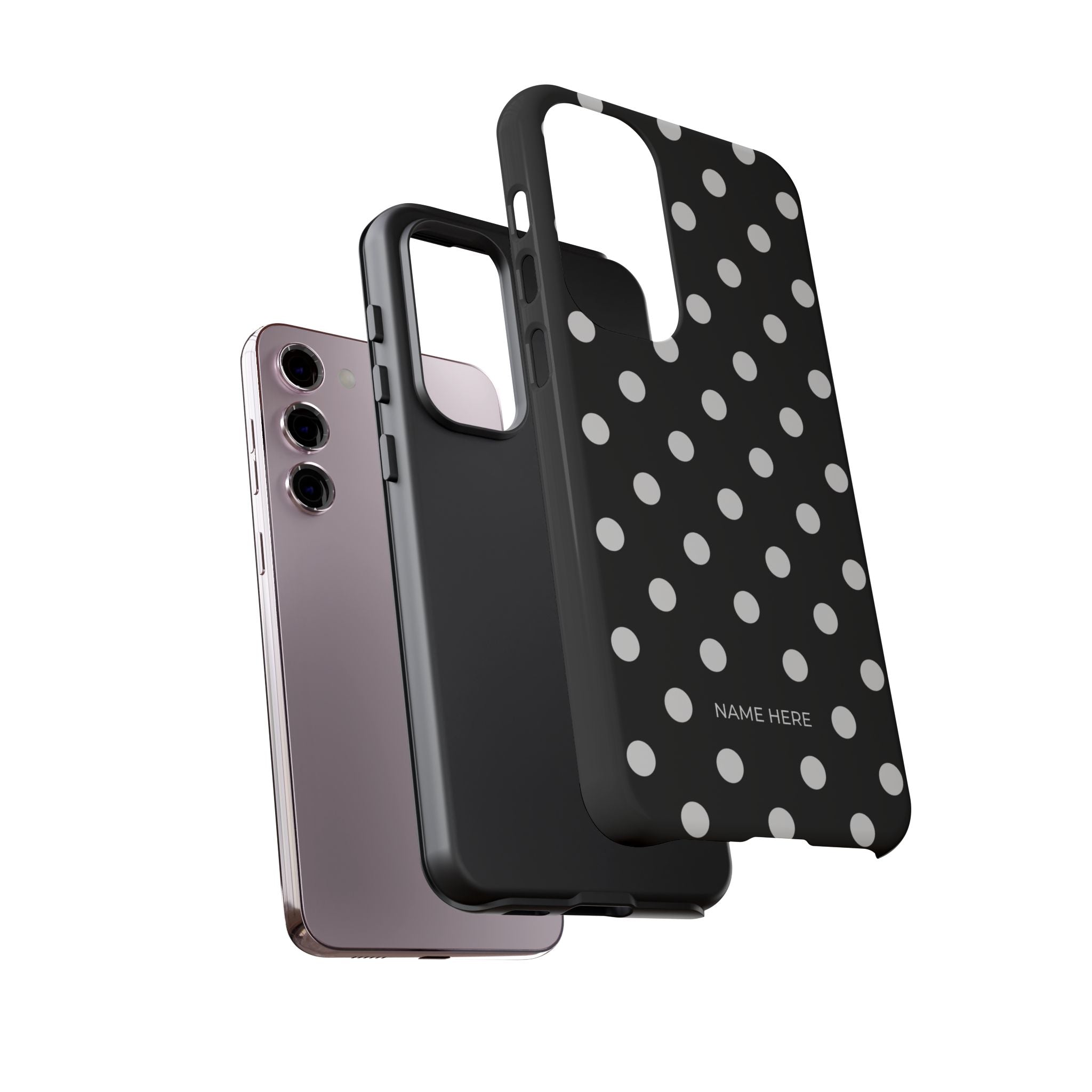 Black & White PolkaDot Customisable Case