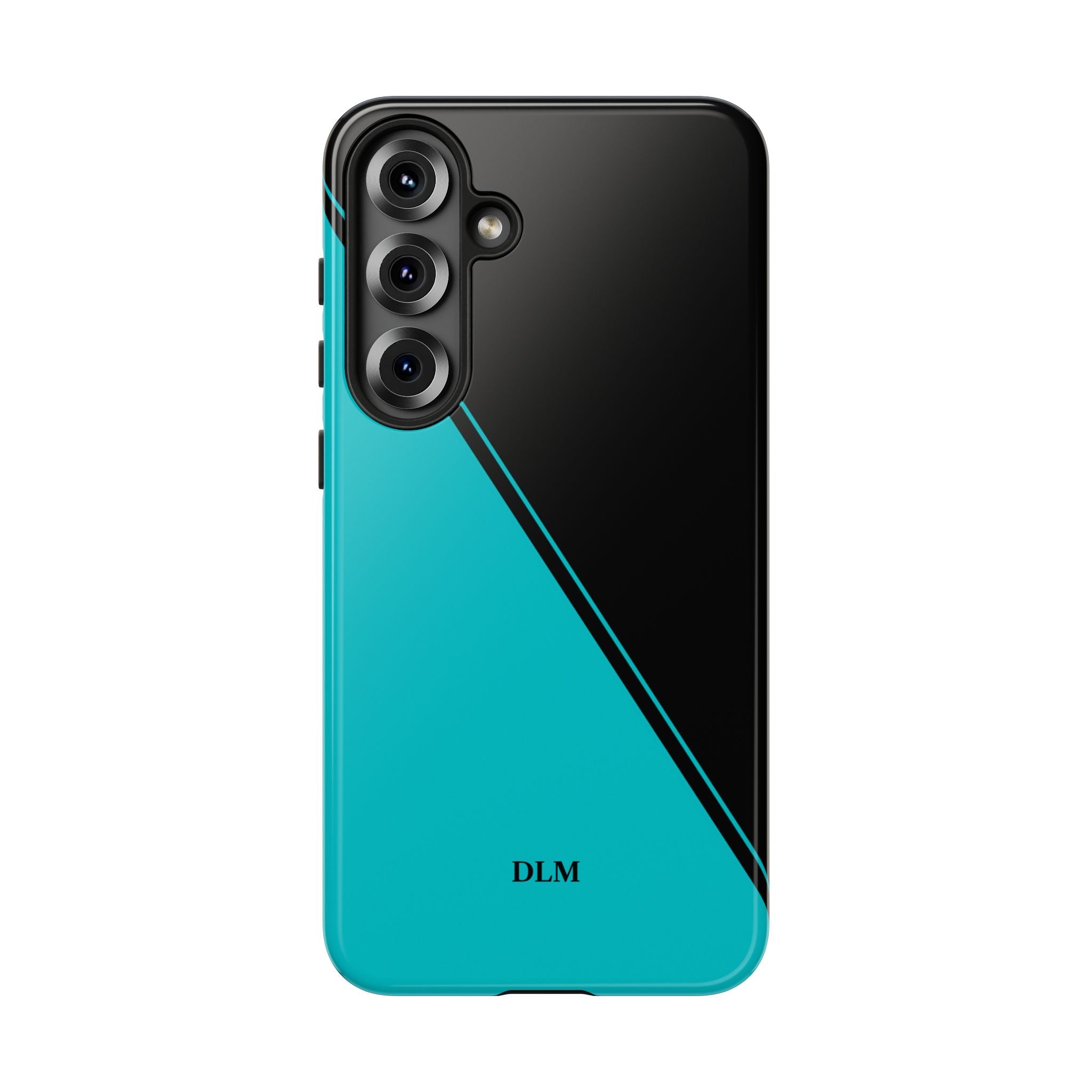 Tiffany/Black Two Tone Custom Initials Case
