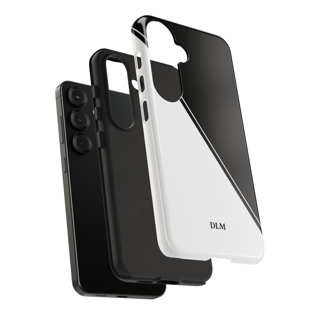 White/Black Two Tone Custom Initials Case