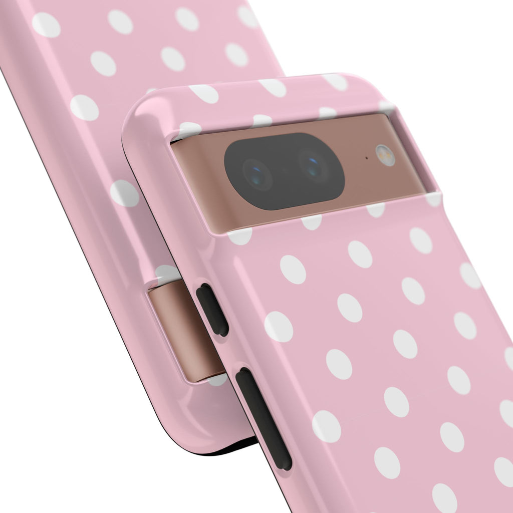 Pink & White PolkaDot Customisable Name Case