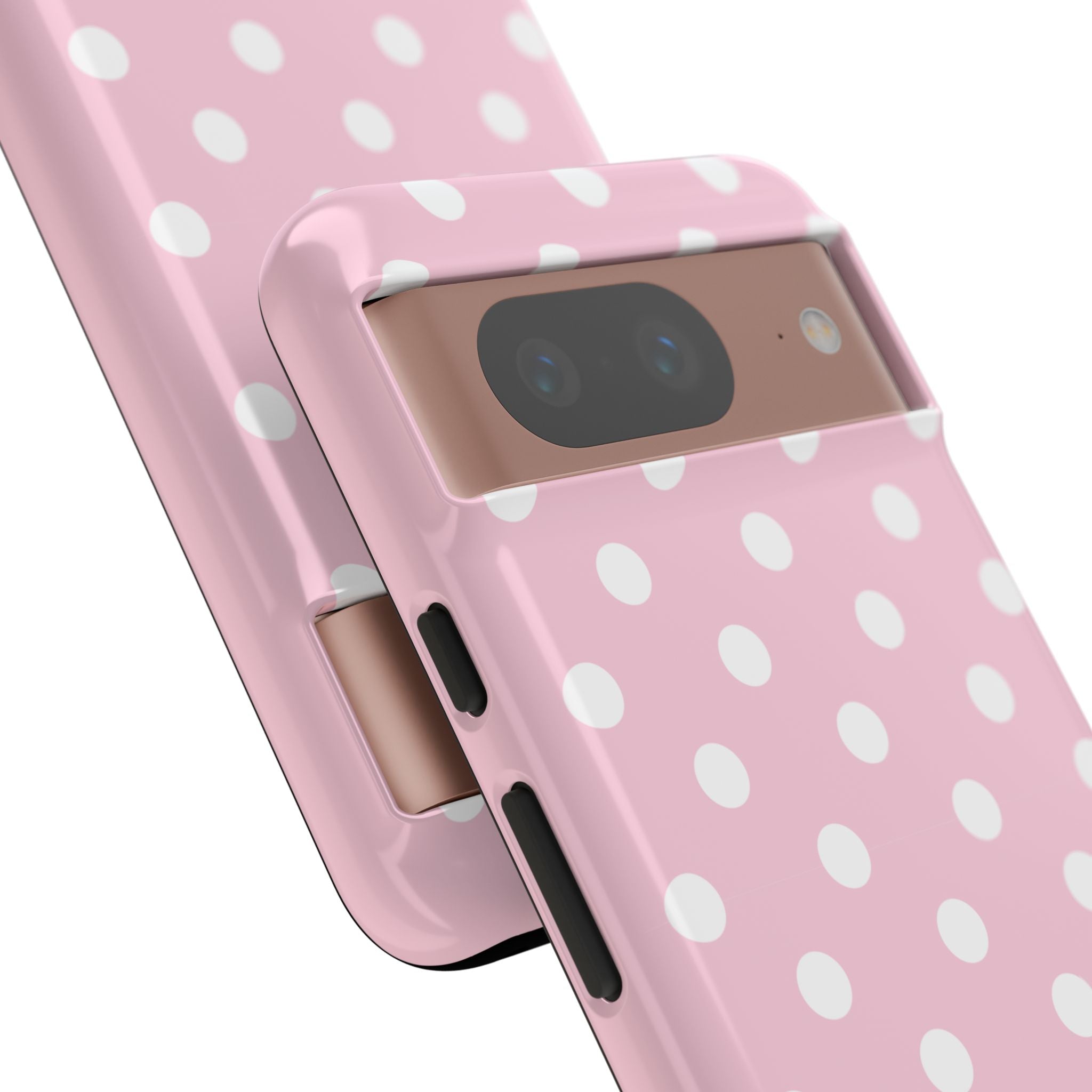 Pink & White PolkaDot Customisable Name Case