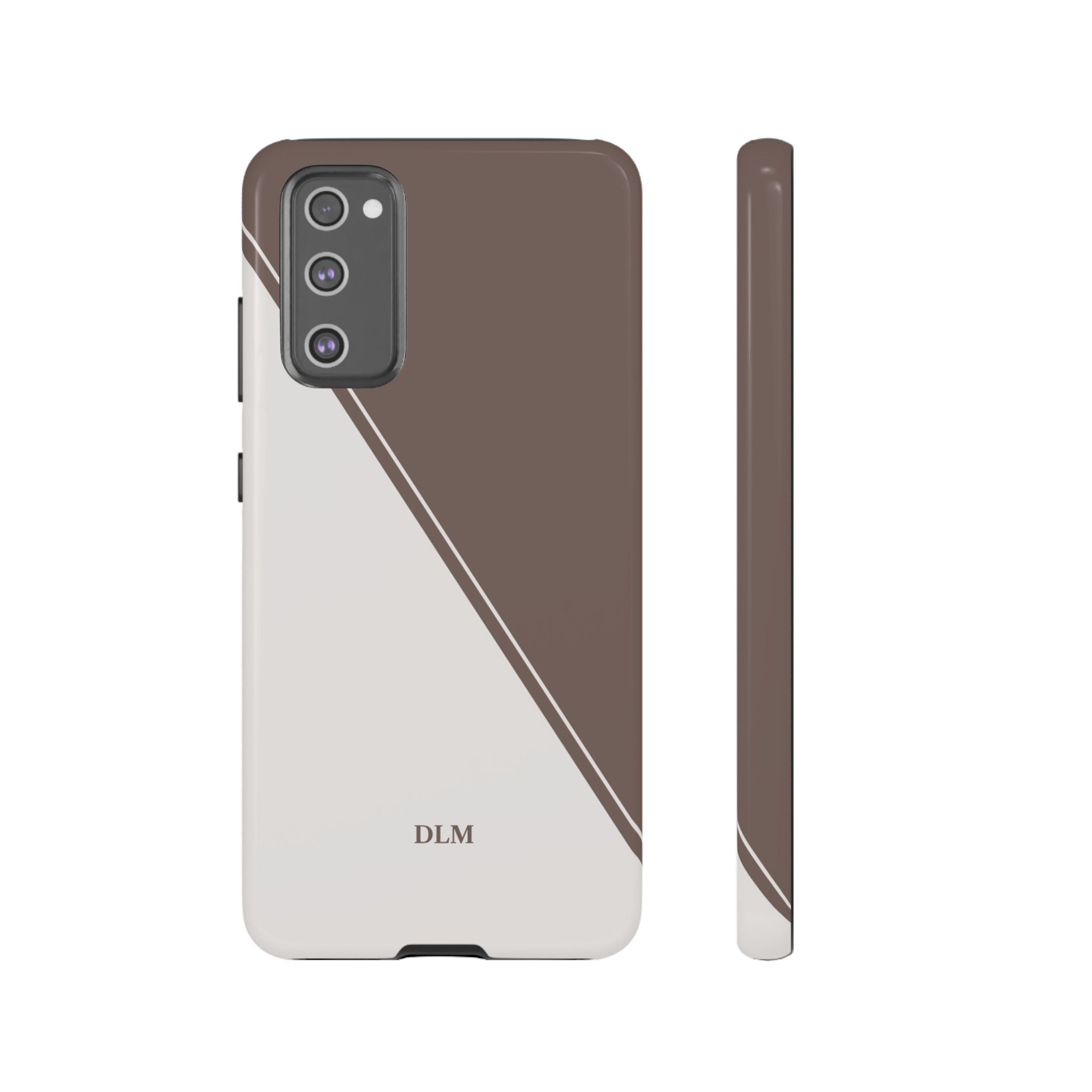 Brown/Cream Two Tone Custom Initials Case