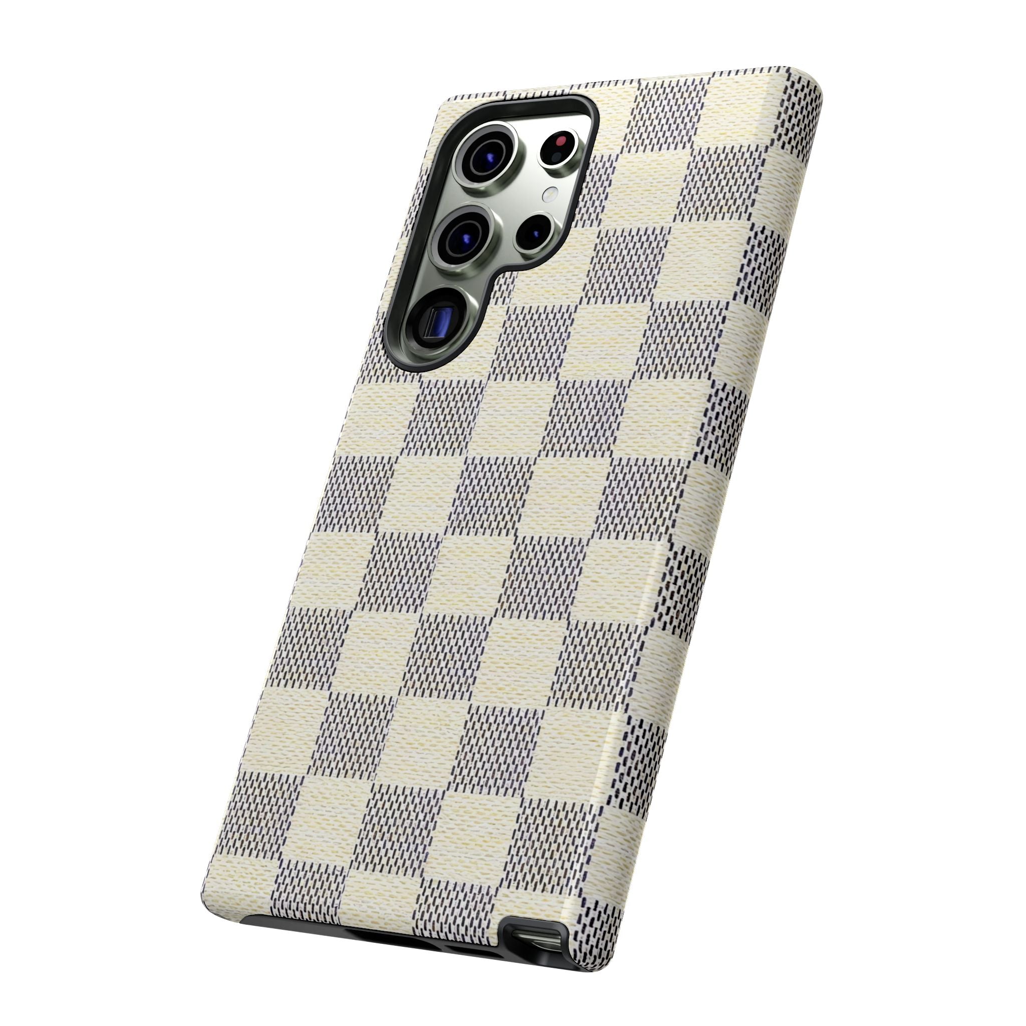 Checkered Cream Phone Case