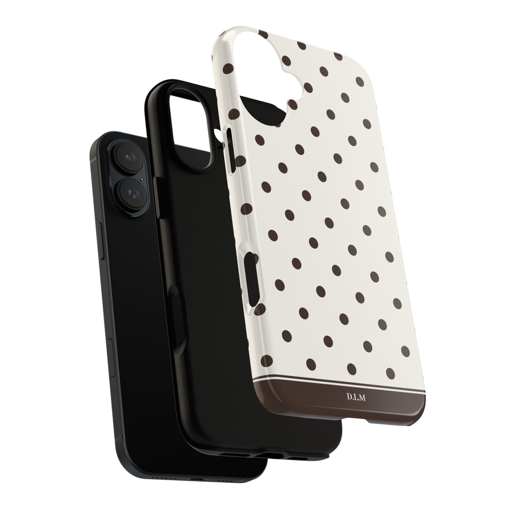 Creamy Mocha Personalised Polka Dot Case