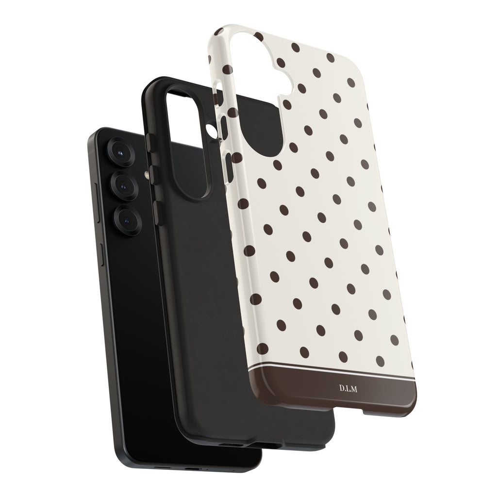 Creamy Mocha Personalised Polka Dot Case