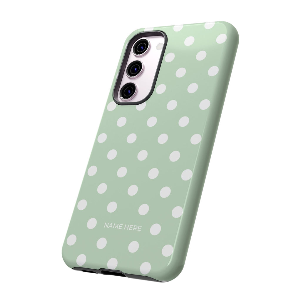 Green & White Polka Dot Customisable Case