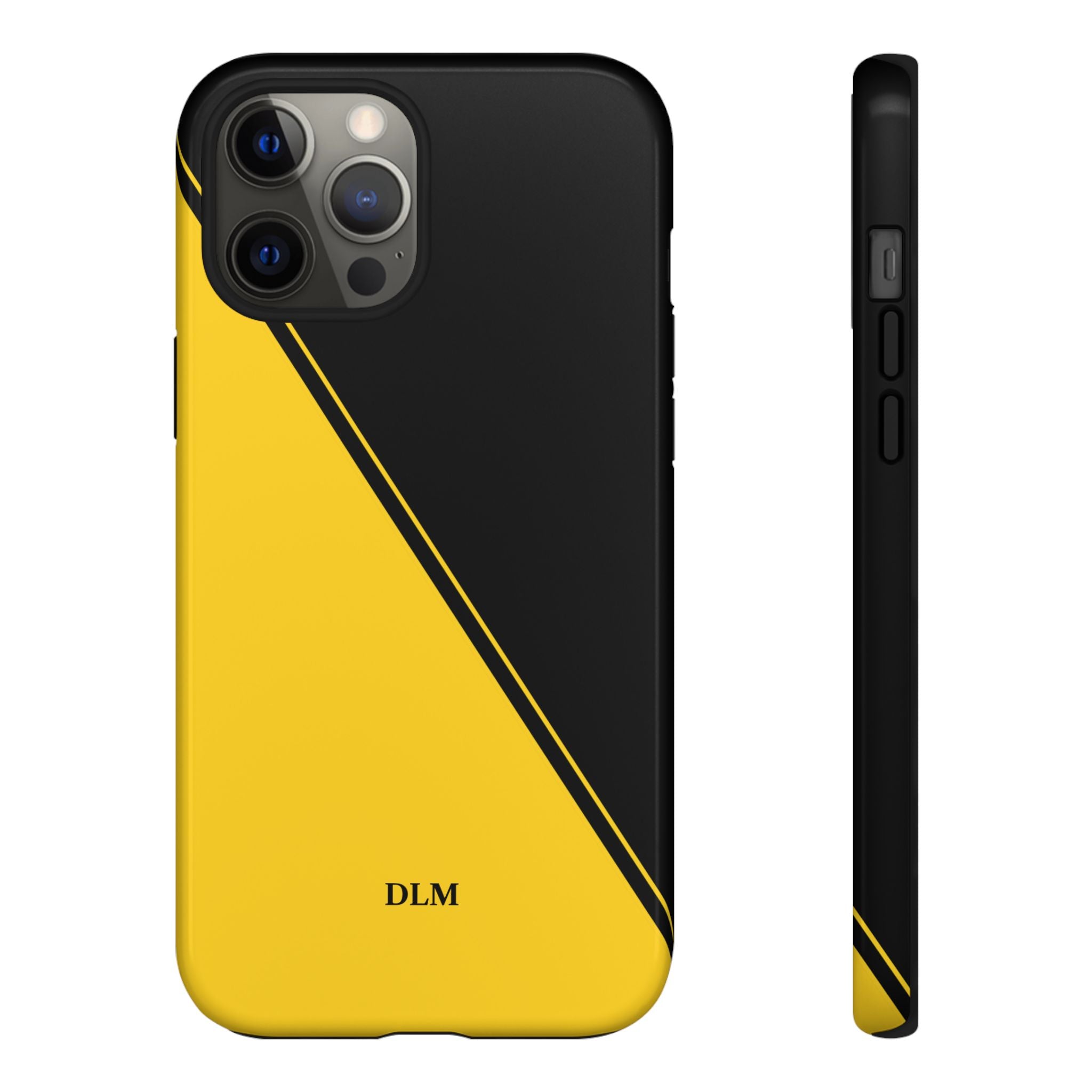 Yellow/Black Two Tone Custom Initials Case