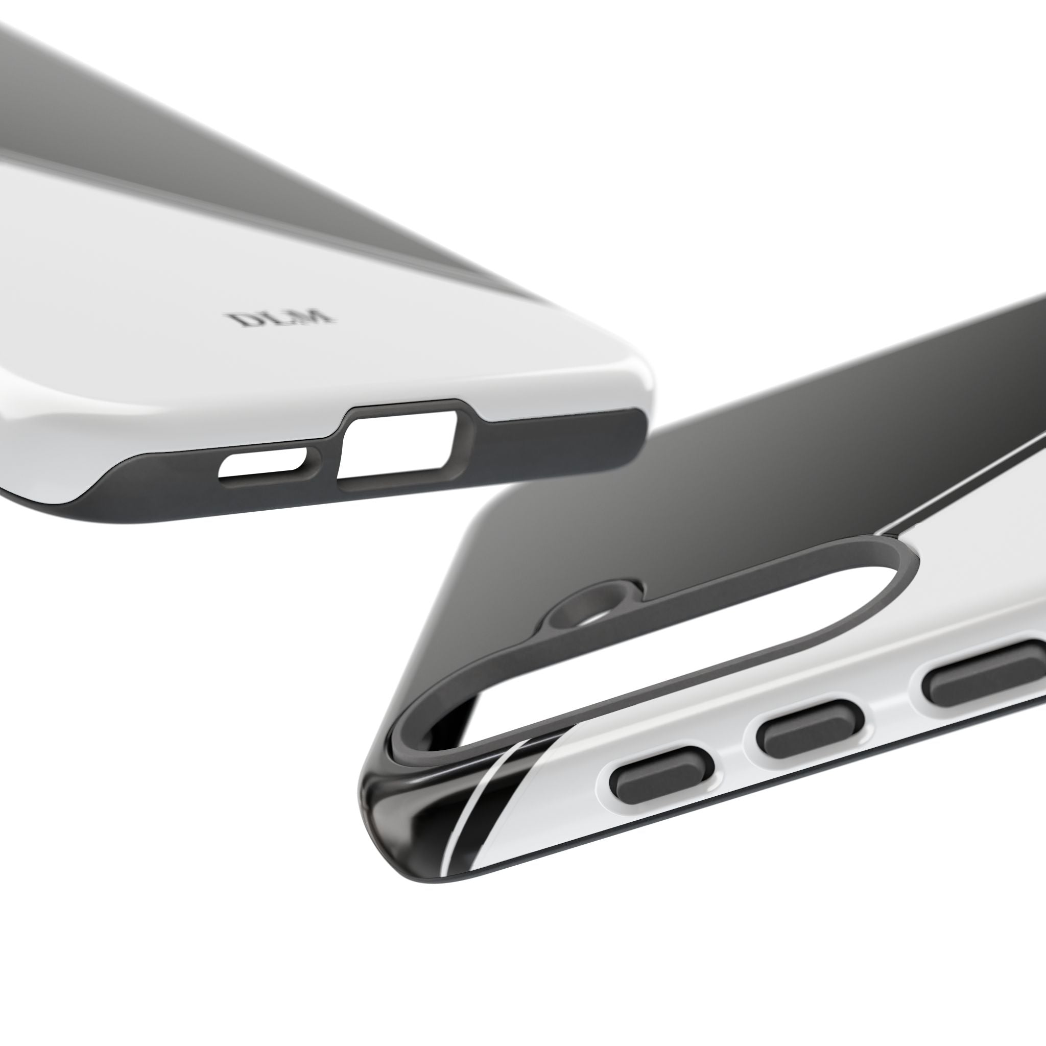 White/Black Two Tone Custom Initials Case