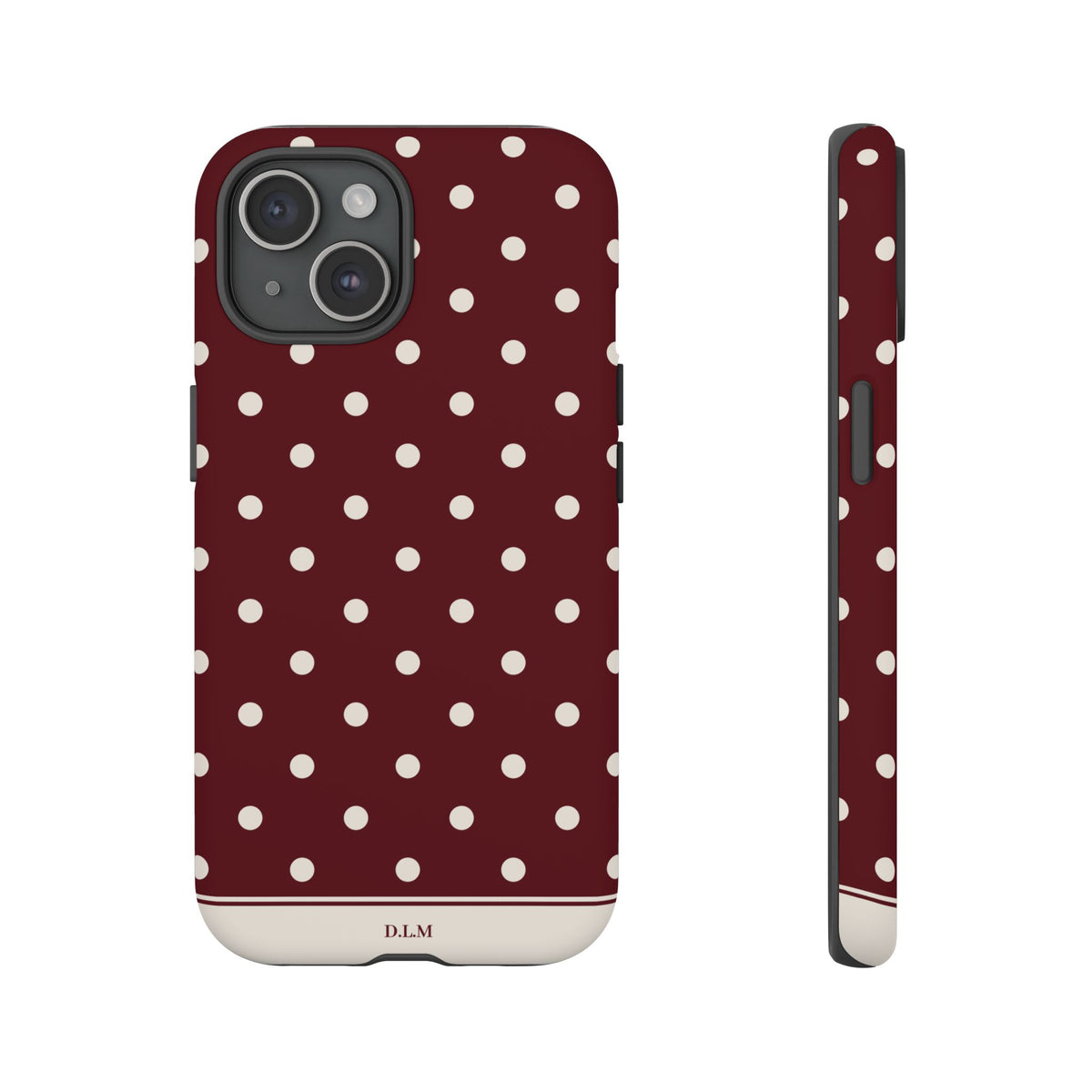 Cranberry Cream Personalised Polka Dot Case
