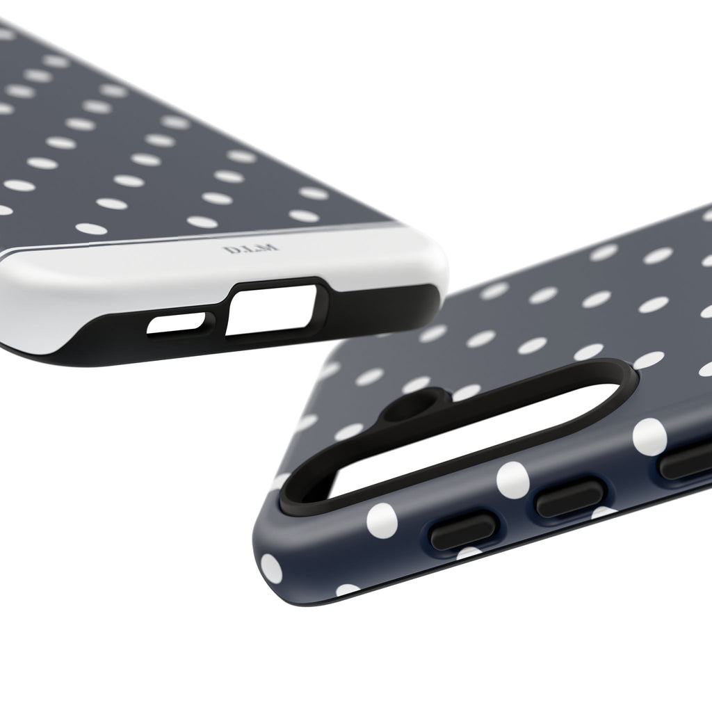 Navy Pearl Personalised Polka Dot Case