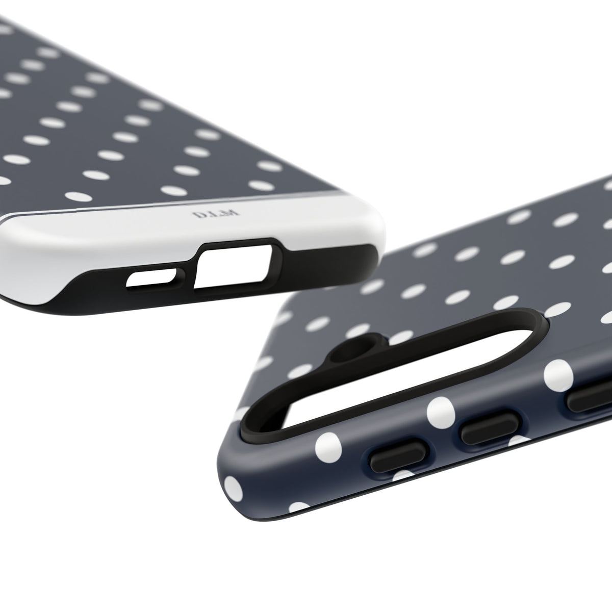 Navy Pearl Personalised Polka Dot Case