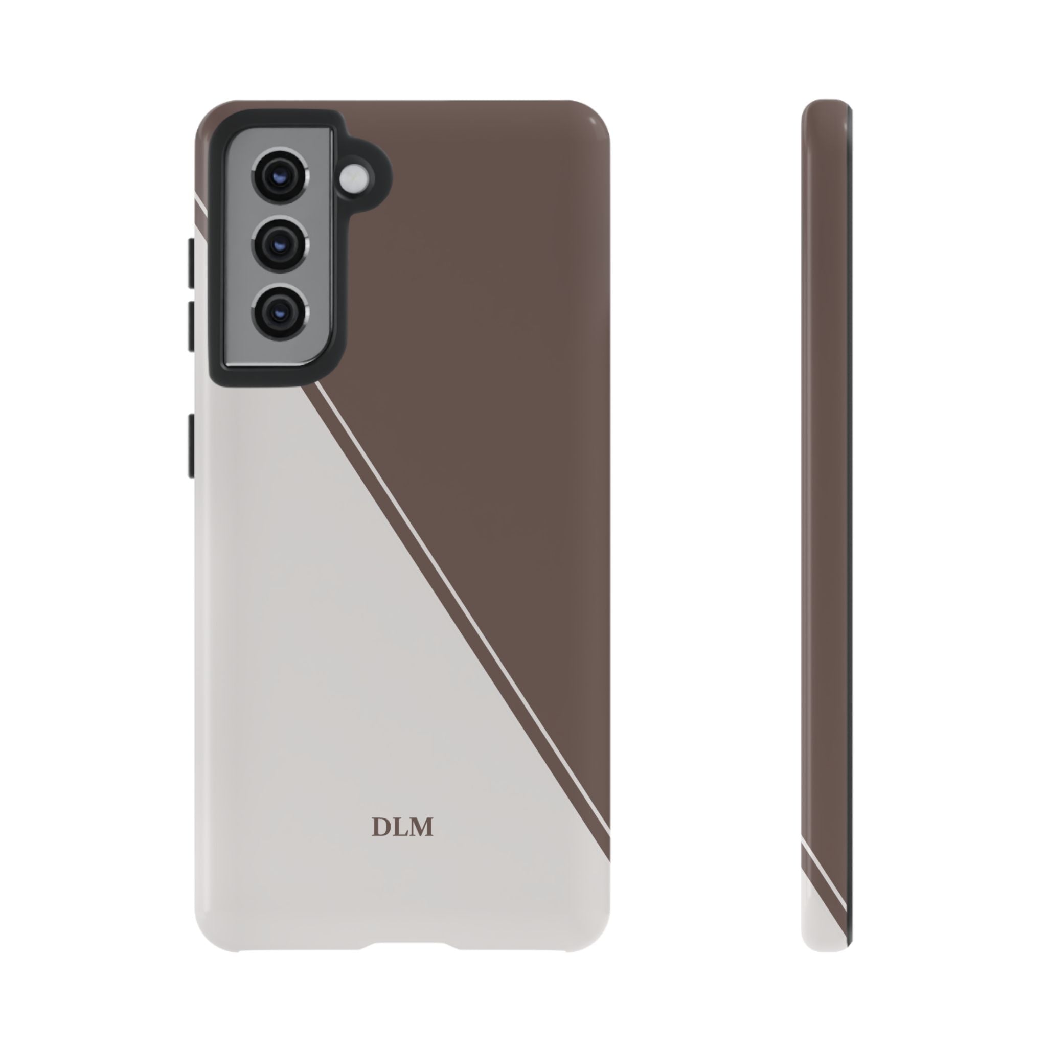 Brown/Cream Two Tone Custom Initials Case