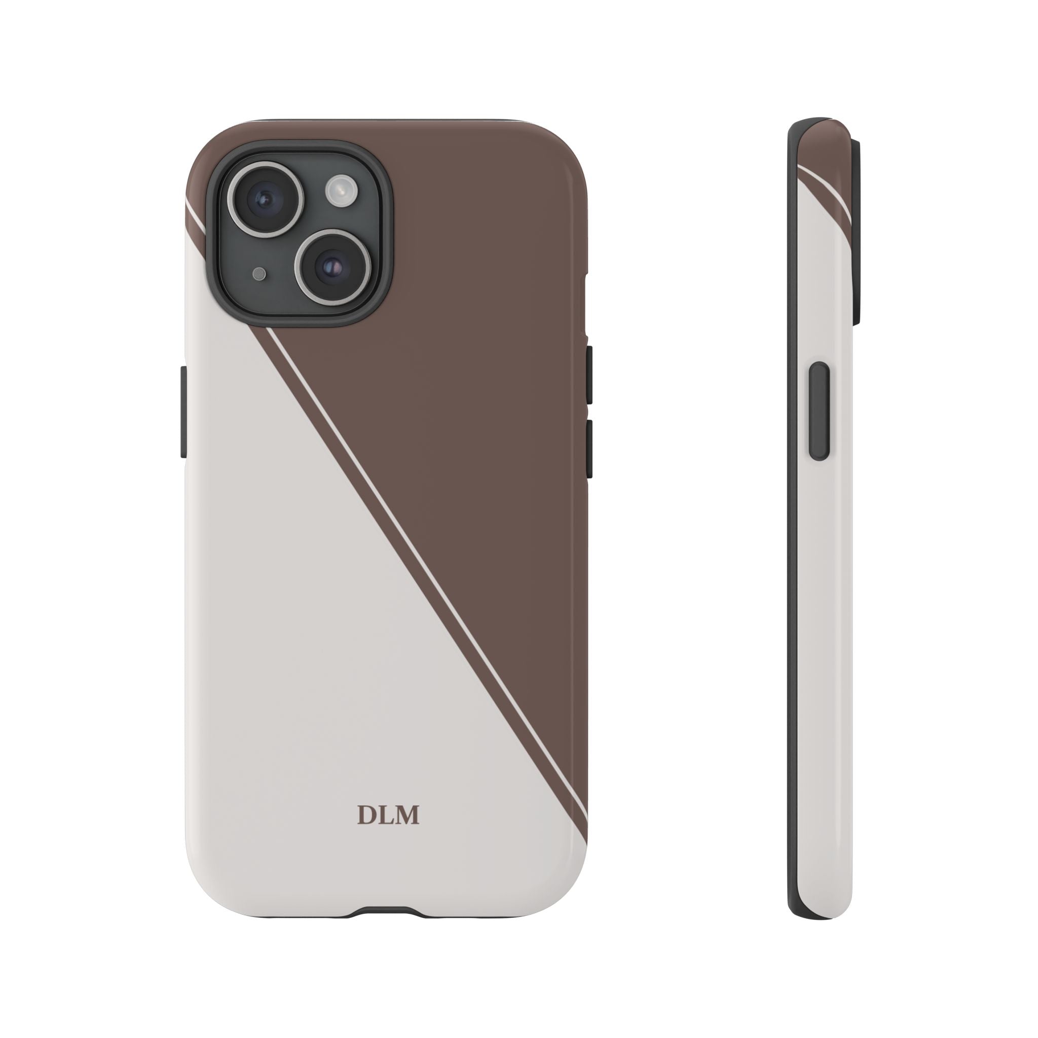 Brown/Cream Two Tone Custom Initials Case