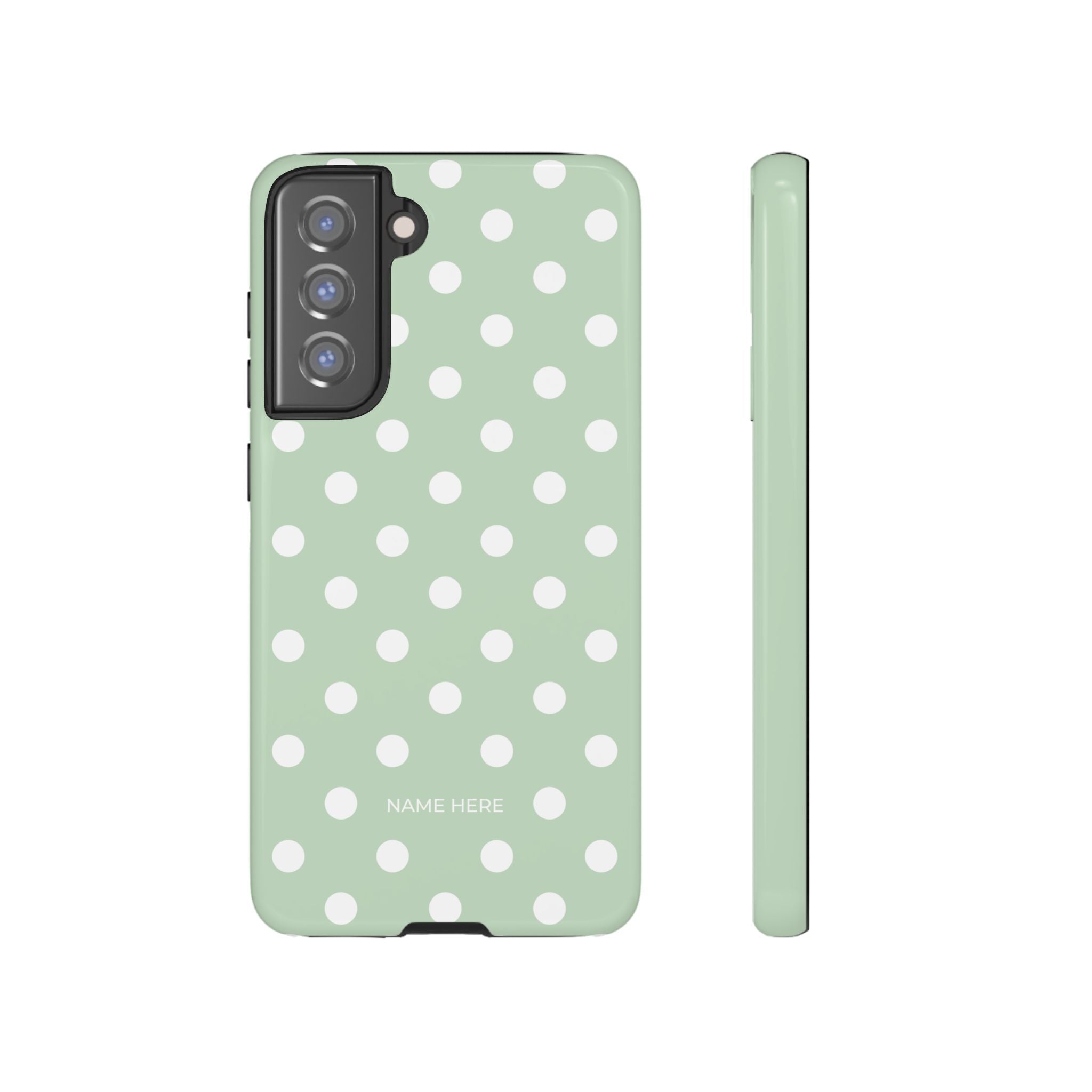 Green & White Polka Dot Customisable Case