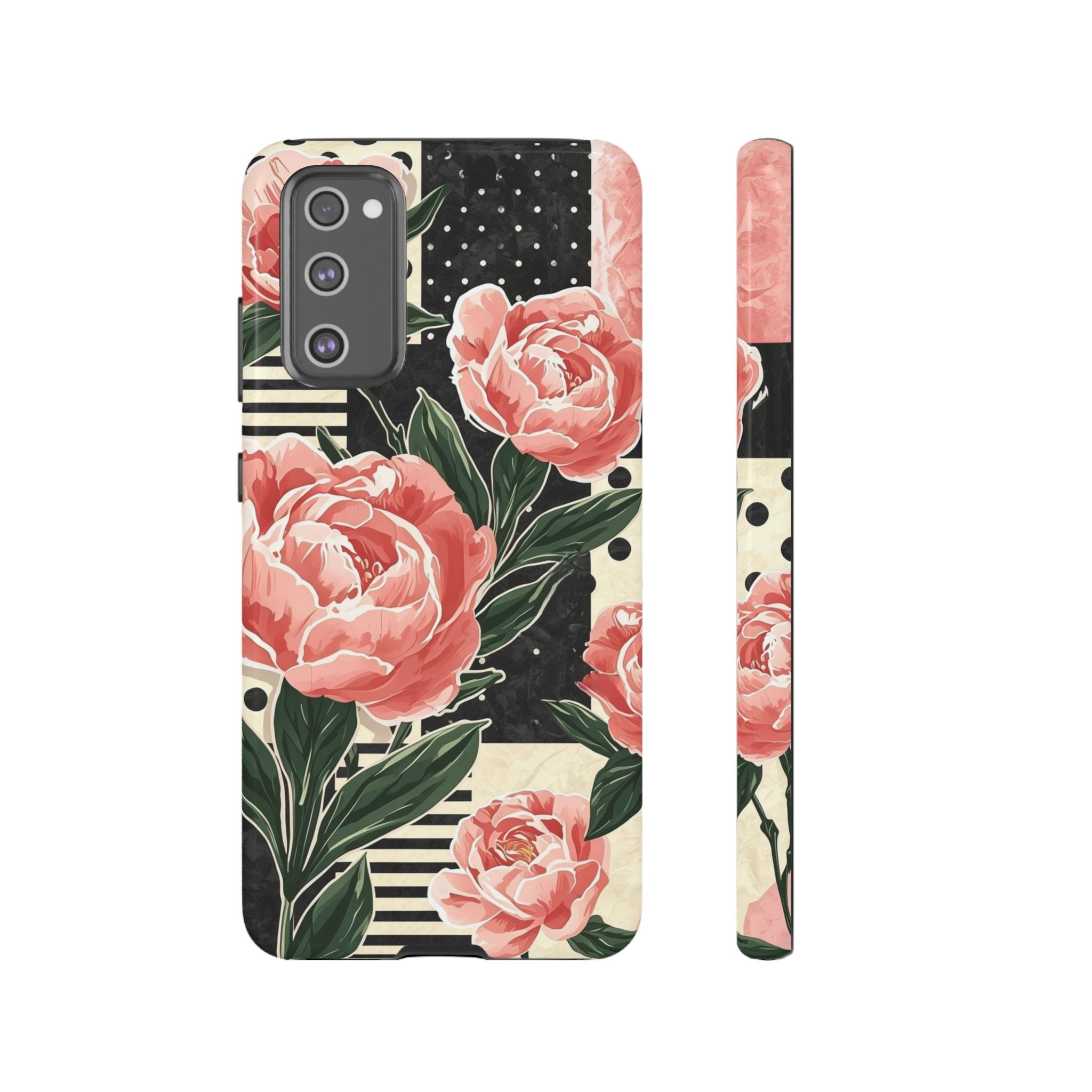 Pink Peony Stripes & Polka Dots