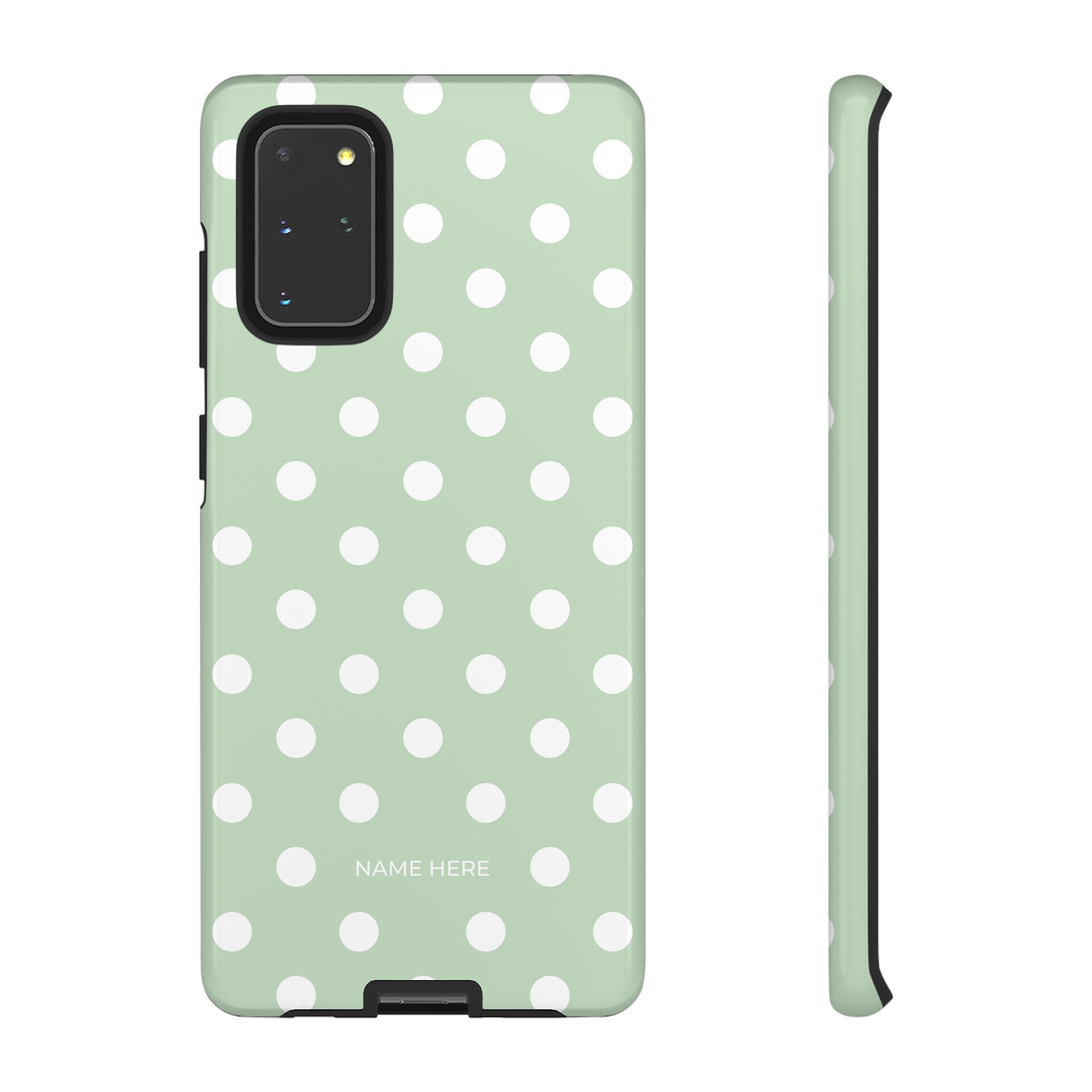Green & White Polka Dot Customisable Case