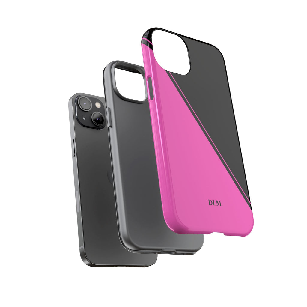 Pink/Black Two Tone Custom Initials Case