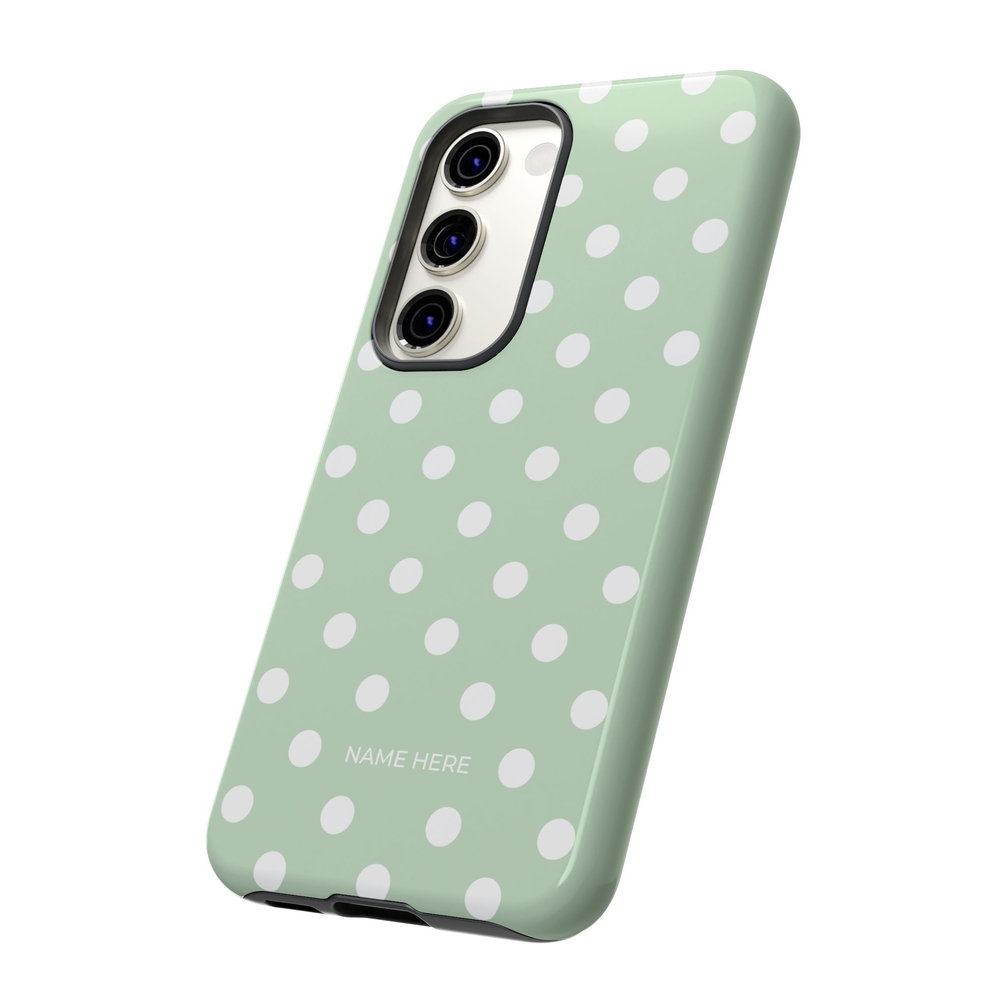 Green & White Polka Dot Customisable Case