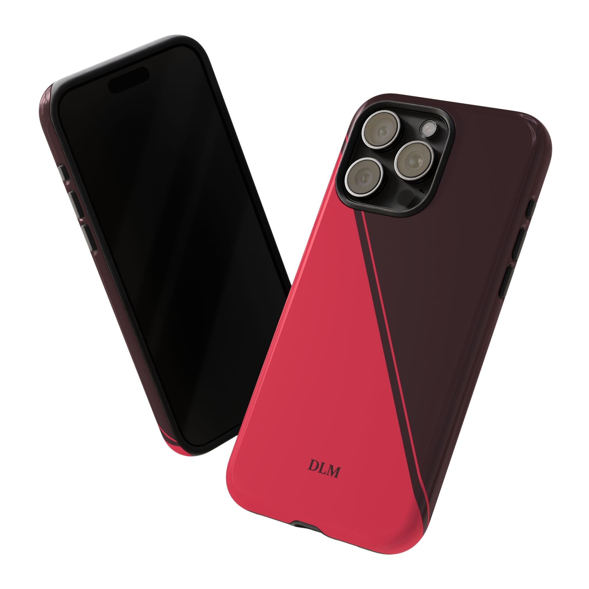 Red/Brown Two Tone Custom Initials Case