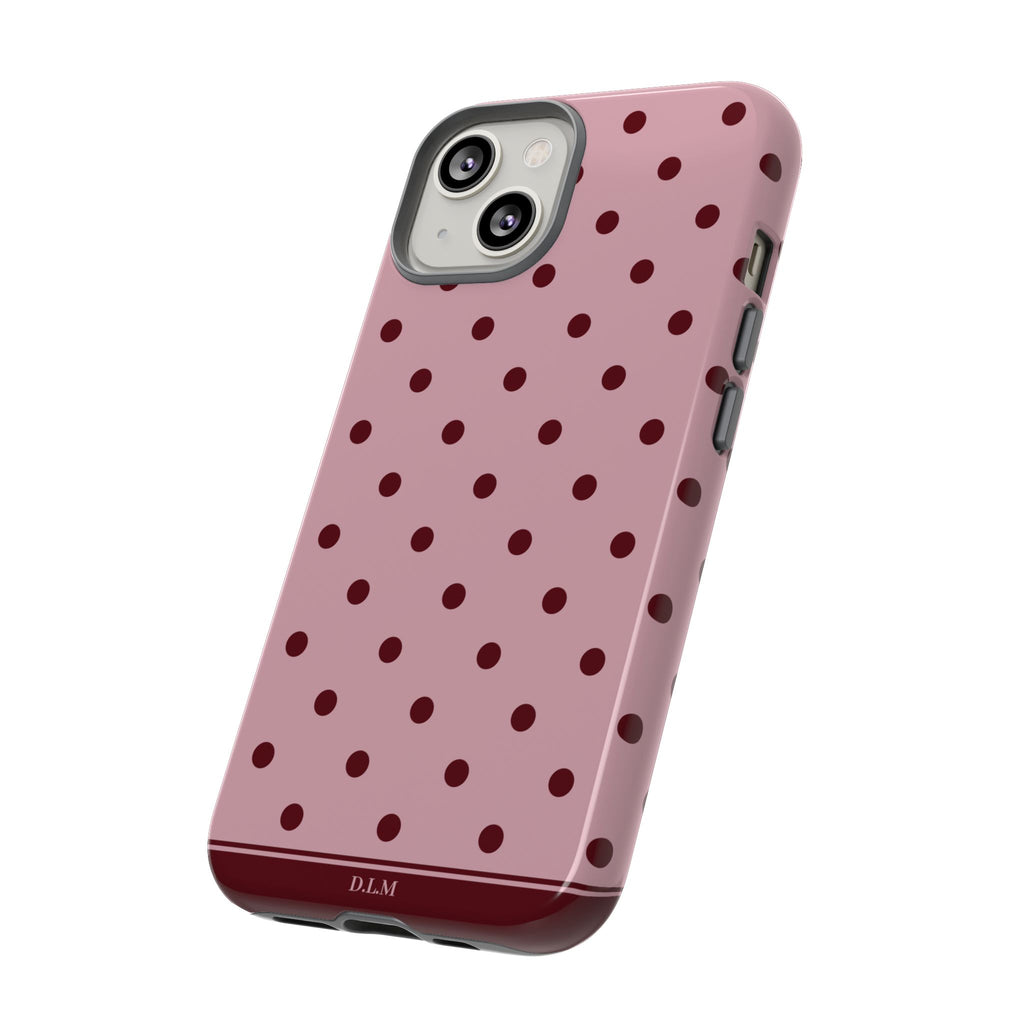 Berry Blush Personalised Polka Dot Case