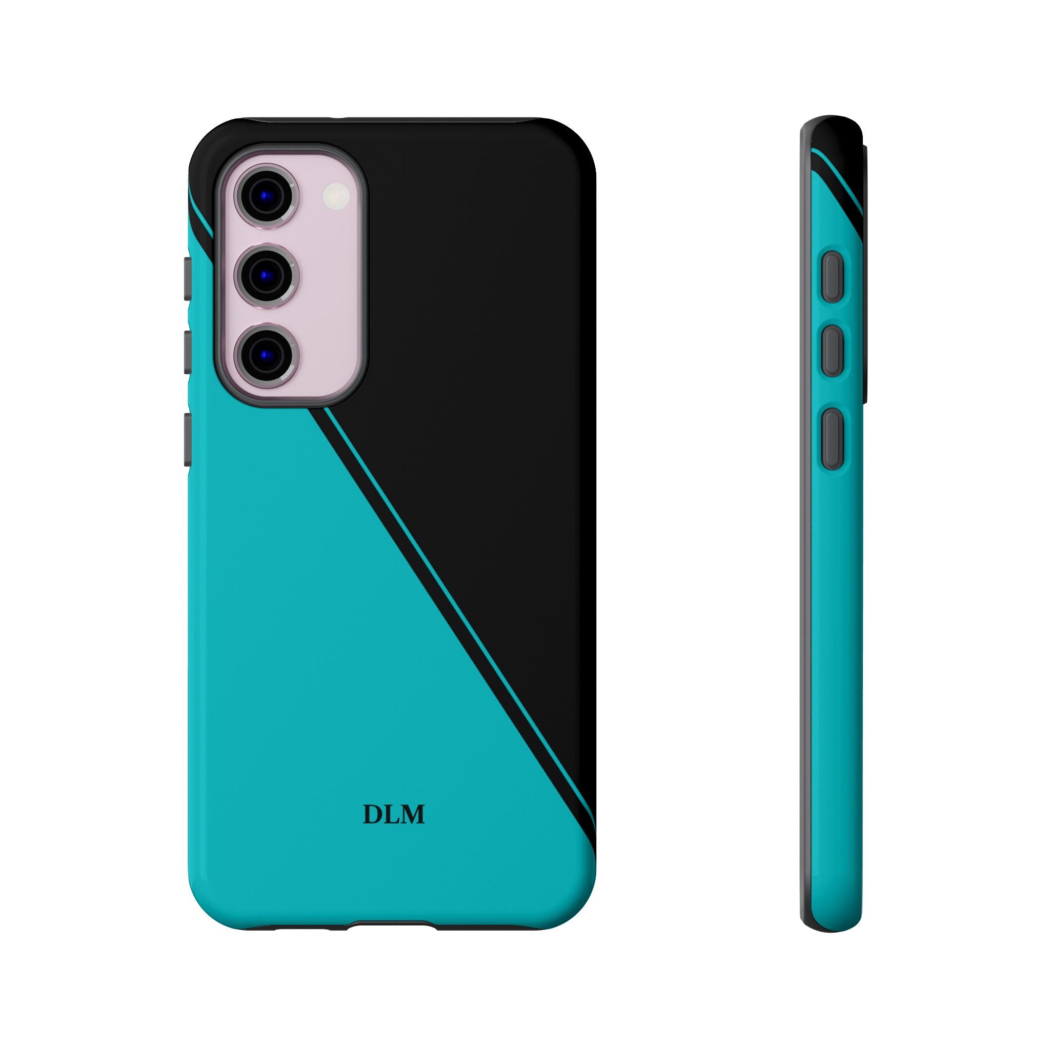 Tiffany/Black Two Tone Custom Initials Case