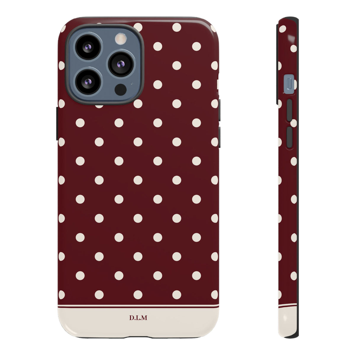 Cranberry Cream Personalised Polka Dot Case