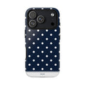 Navy Pearl Personalised Polka Dot Case