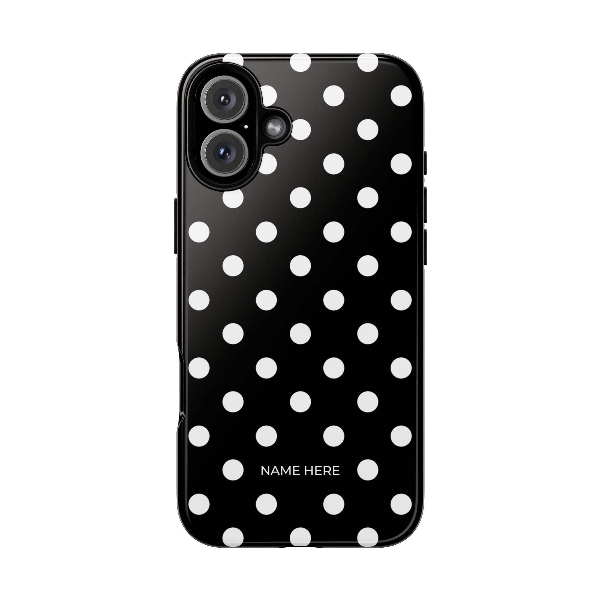 Black & White PolkaDot Customisable Case
