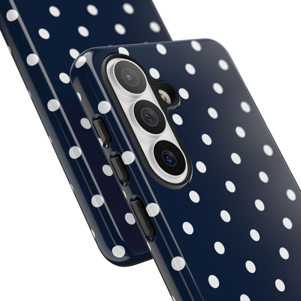 Navy Pearl Personalised Polka Dot Case