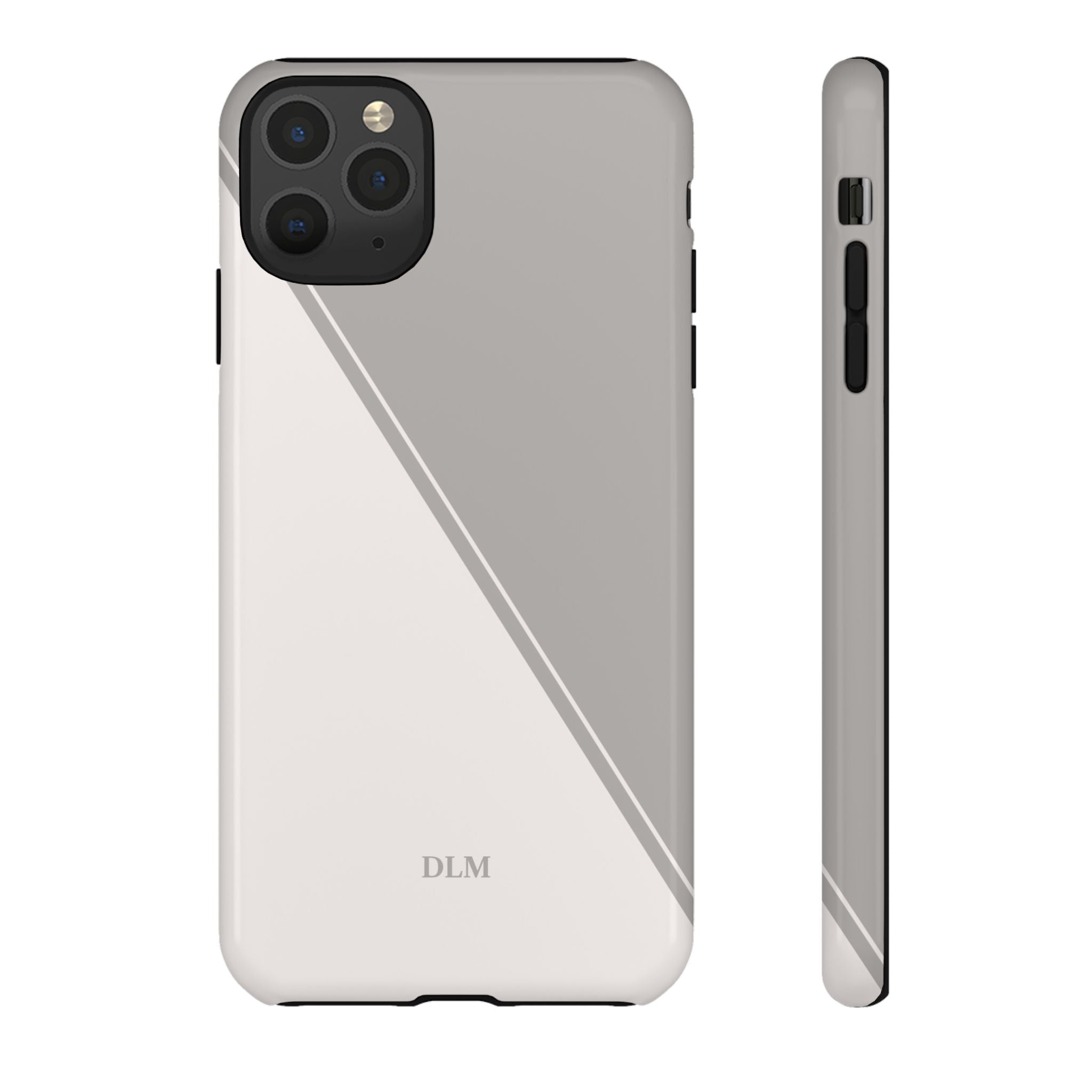 Grey Two Tone Case Custom Initials Case