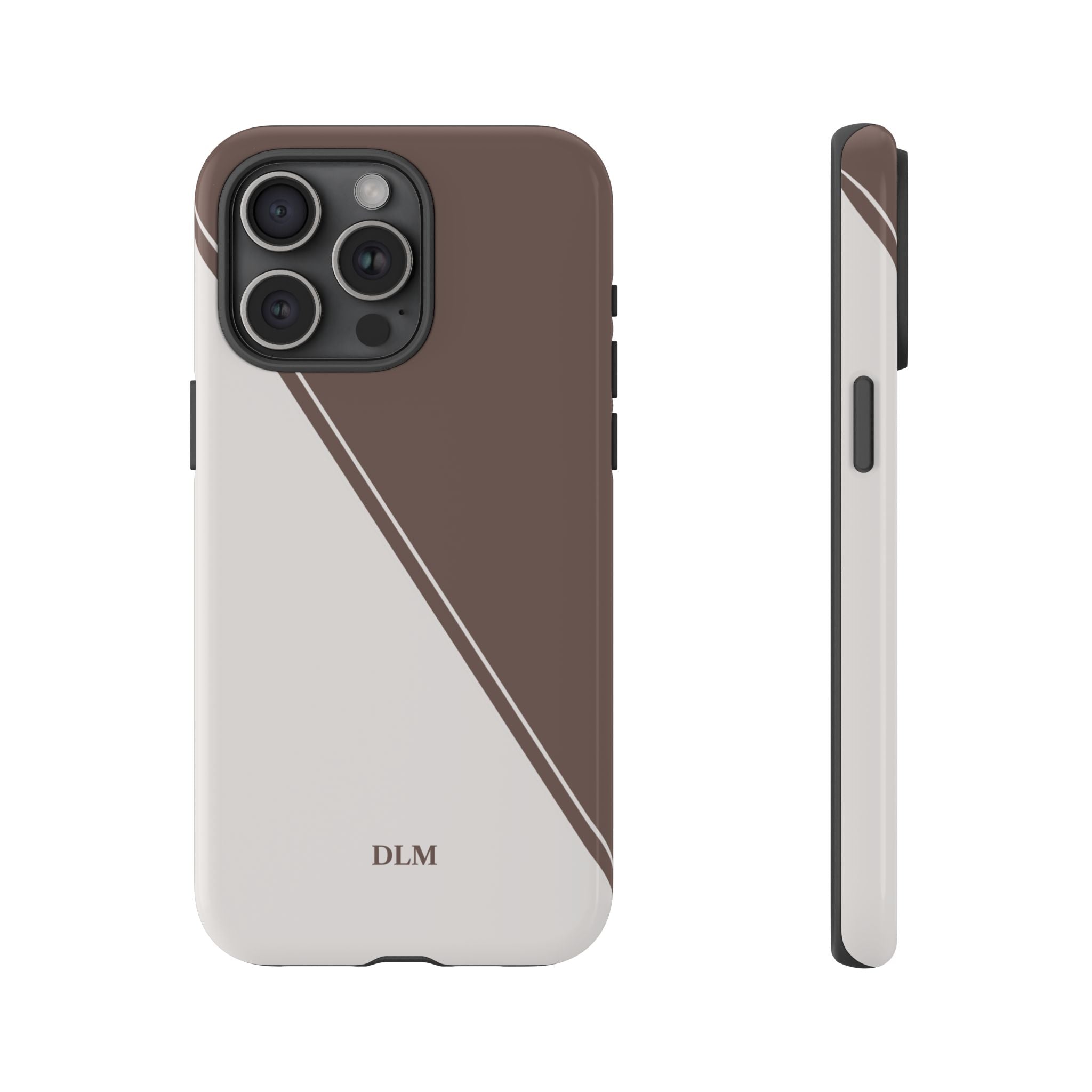 Brown/Cream Two Tone Custom Initials Case