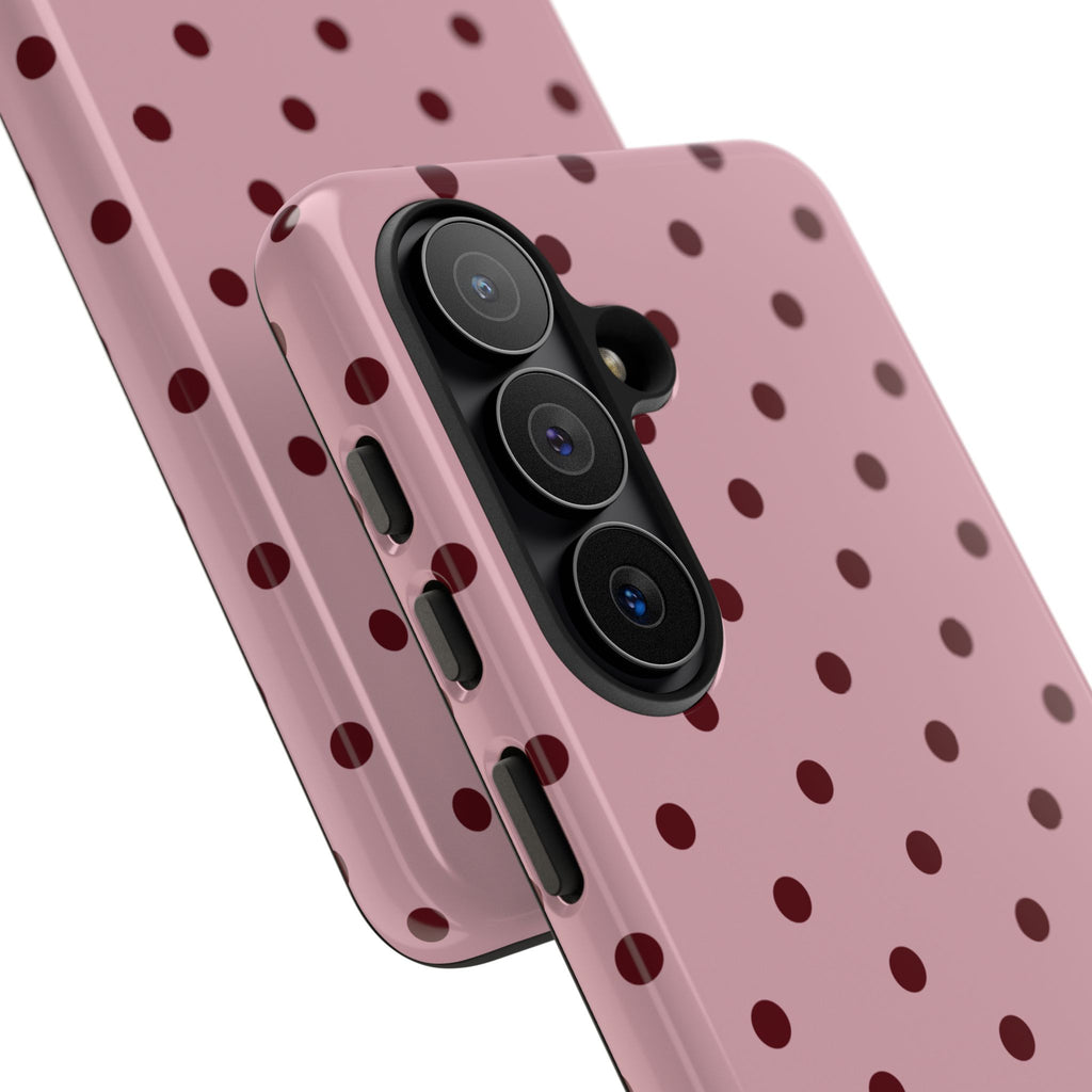 Berry Blush Personalised Polka Dot Case