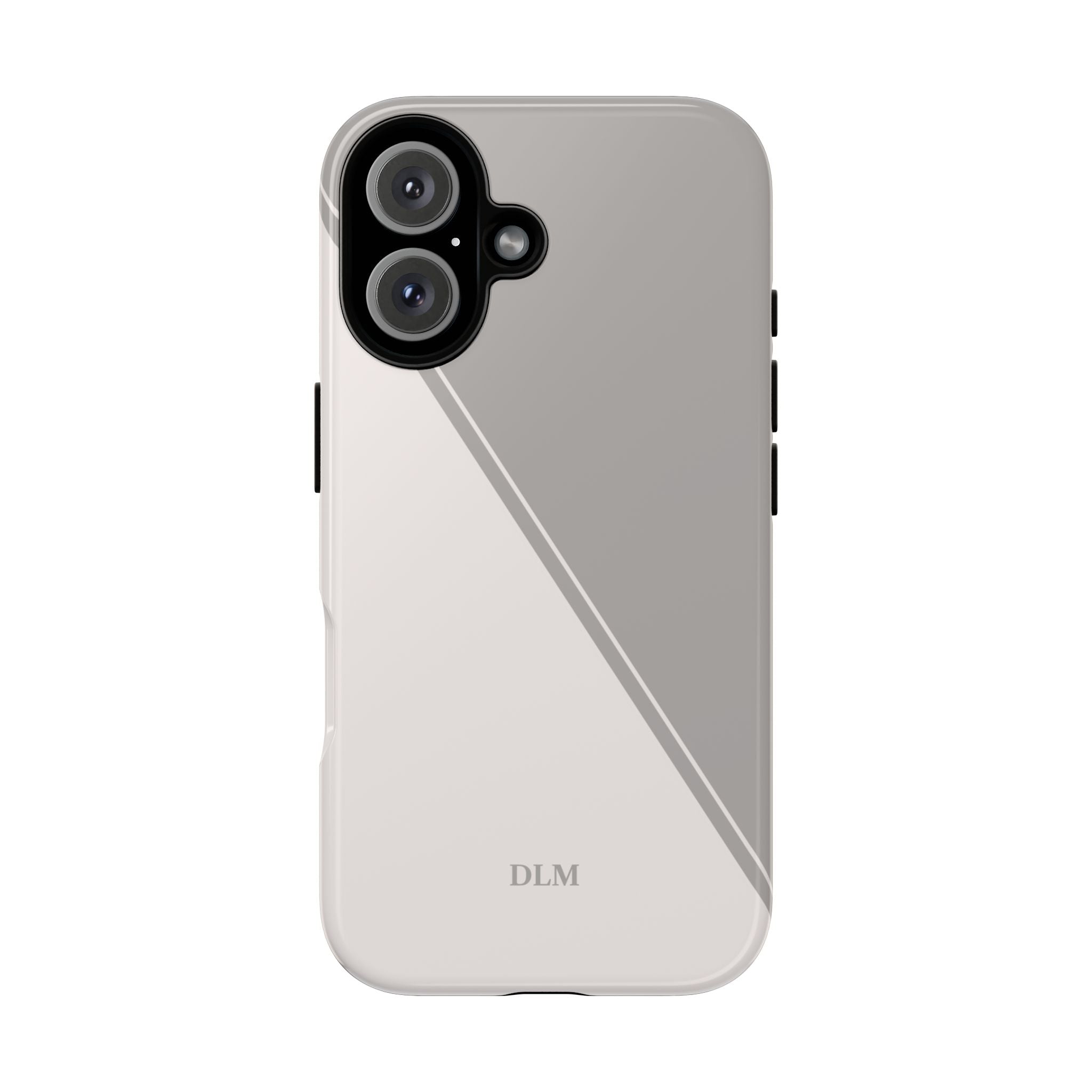 Grey Two Tone Case Custom Initials Case
