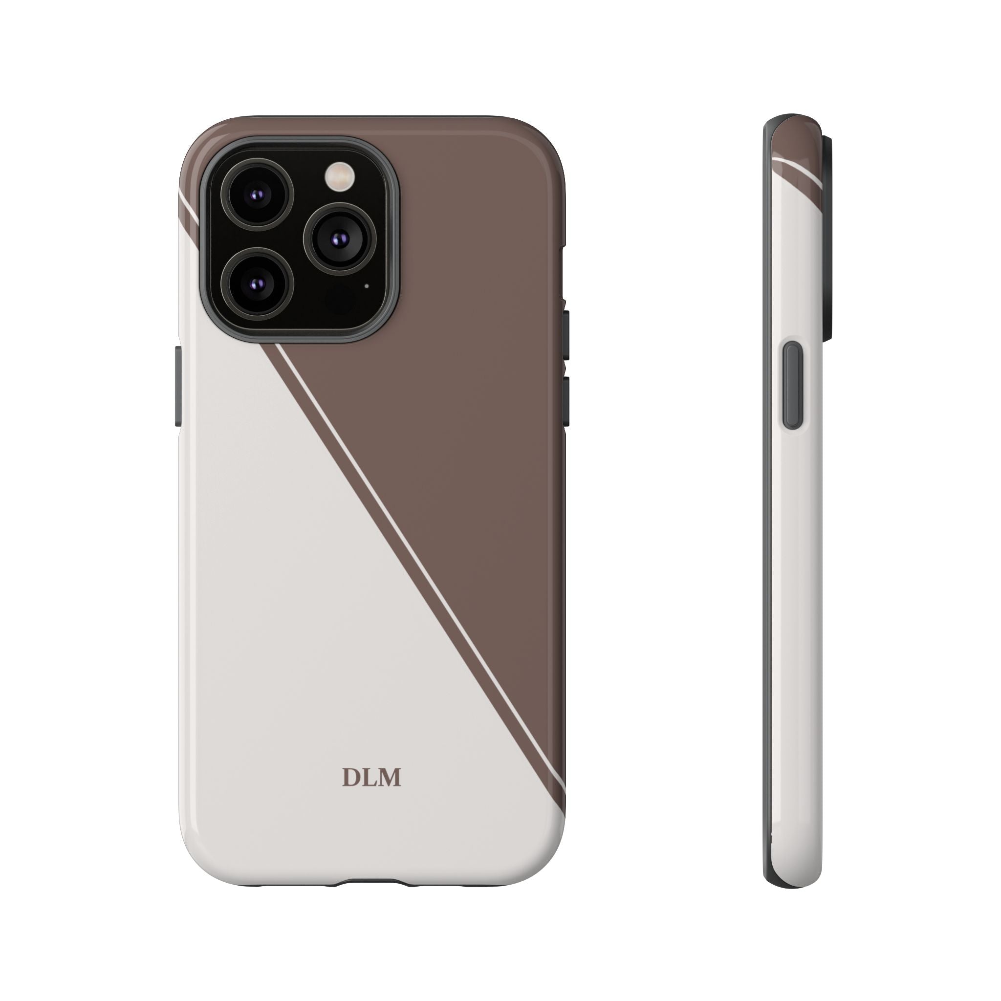 Brown/Cream Two Tone Custom Initials Case