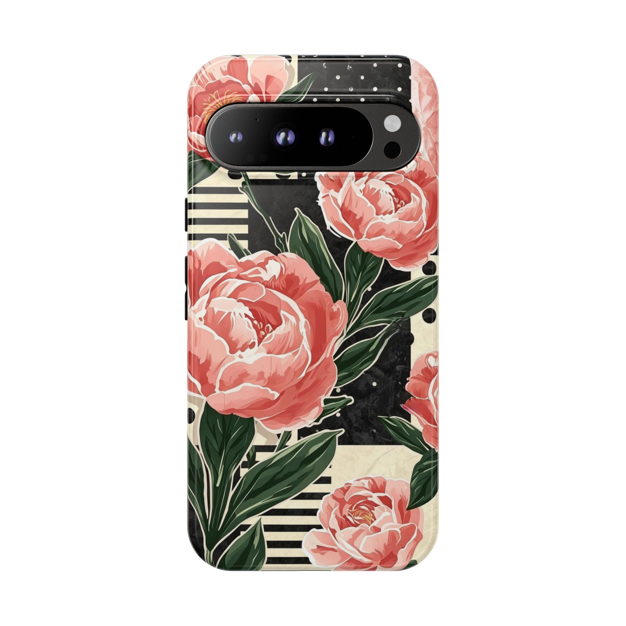 Pink Peony Stripes & Polka Dots