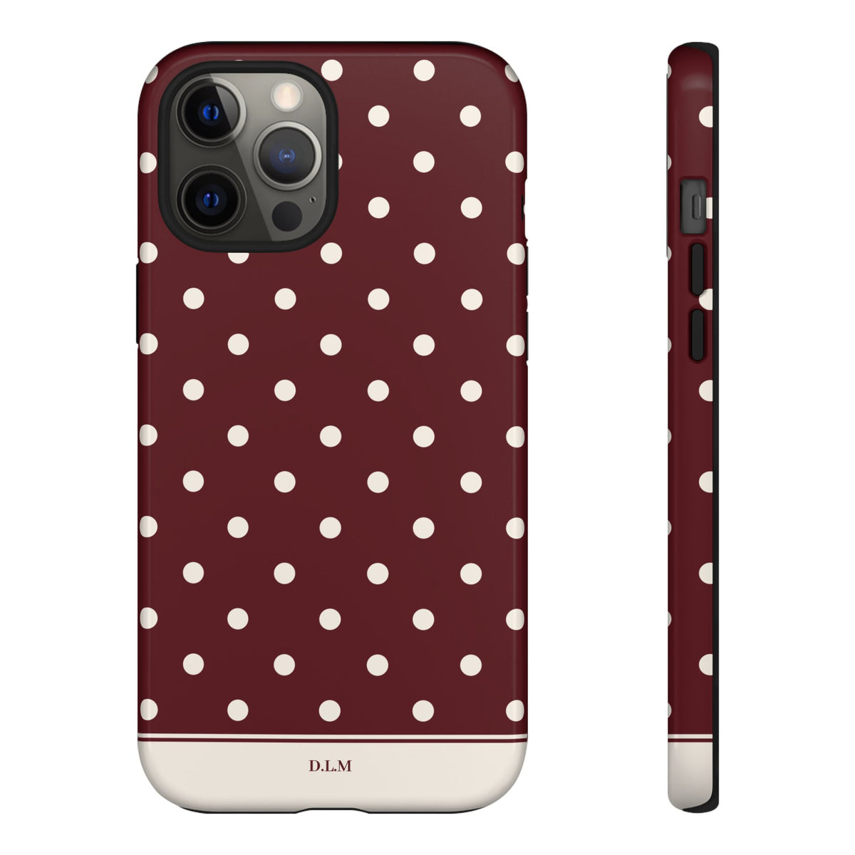 Cranberry Cream Personalised Polka Dot Case