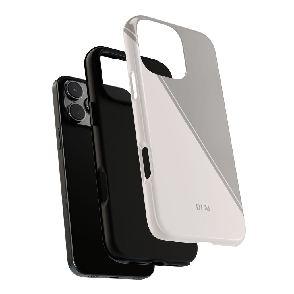 Grey Two Tone Case Custom Initials Case