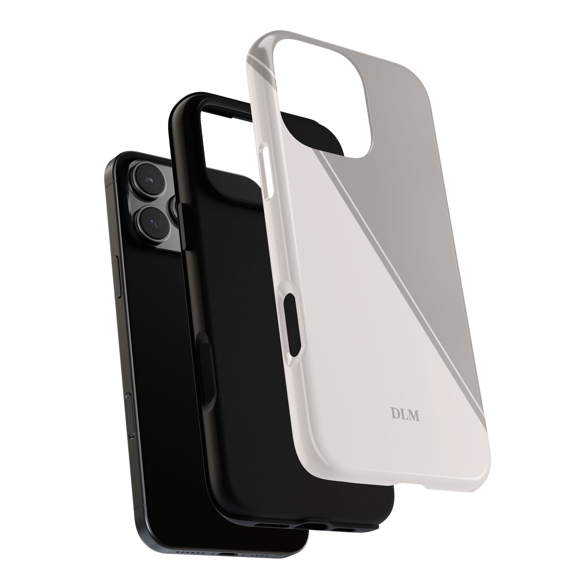 Grey Two Tone Case Custom Initials Case