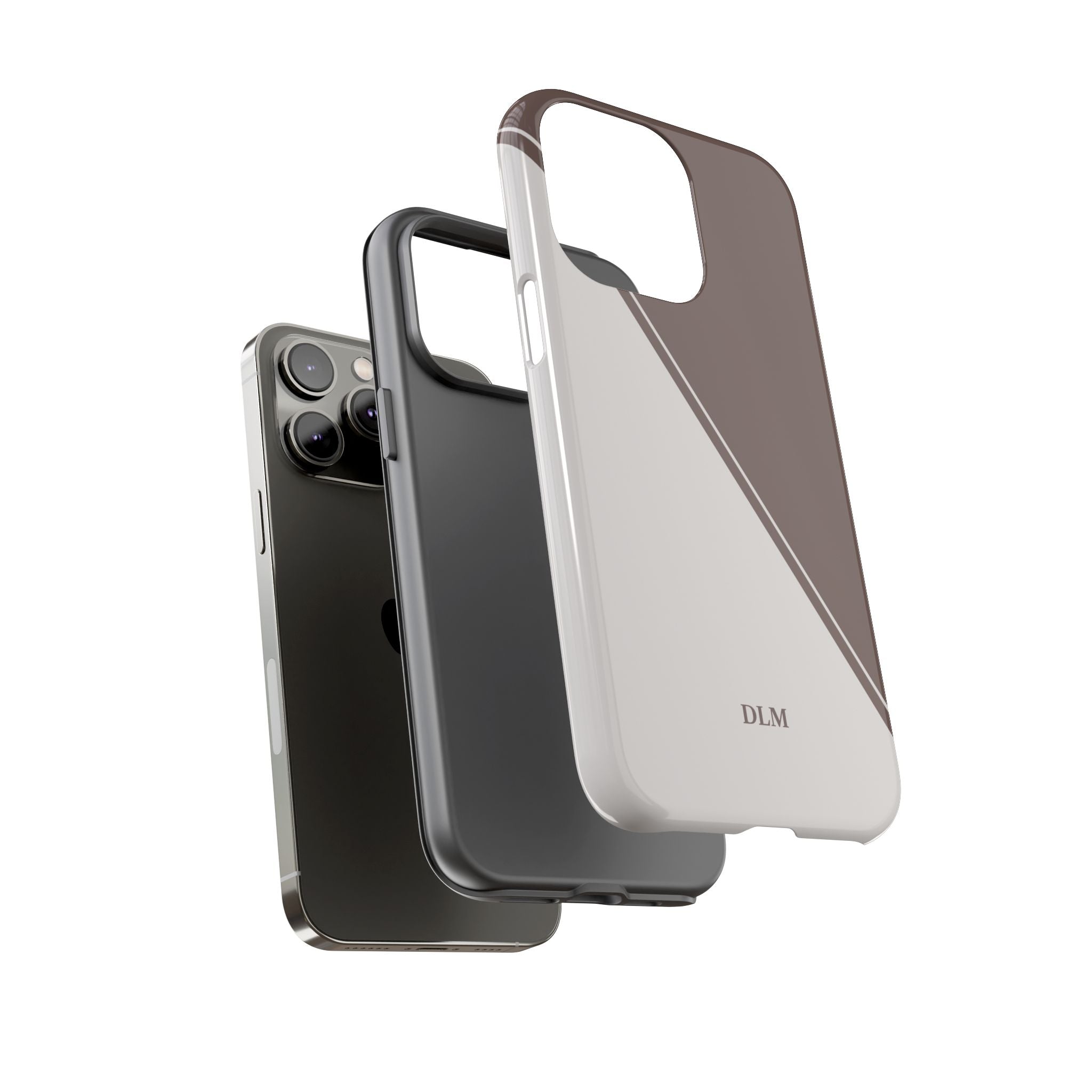 Brown/Cream Two Tone Custom Initials Case