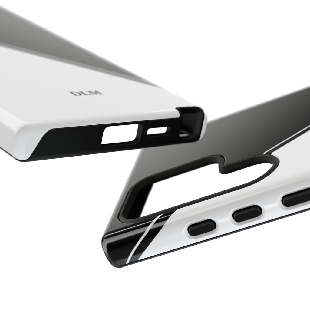 White/Black Two Tone Custom Initials Case