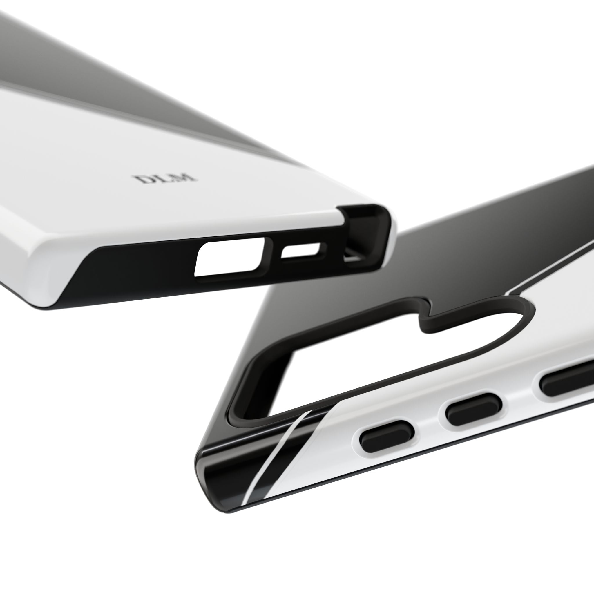 White/Black Two Tone Custom Initials Case